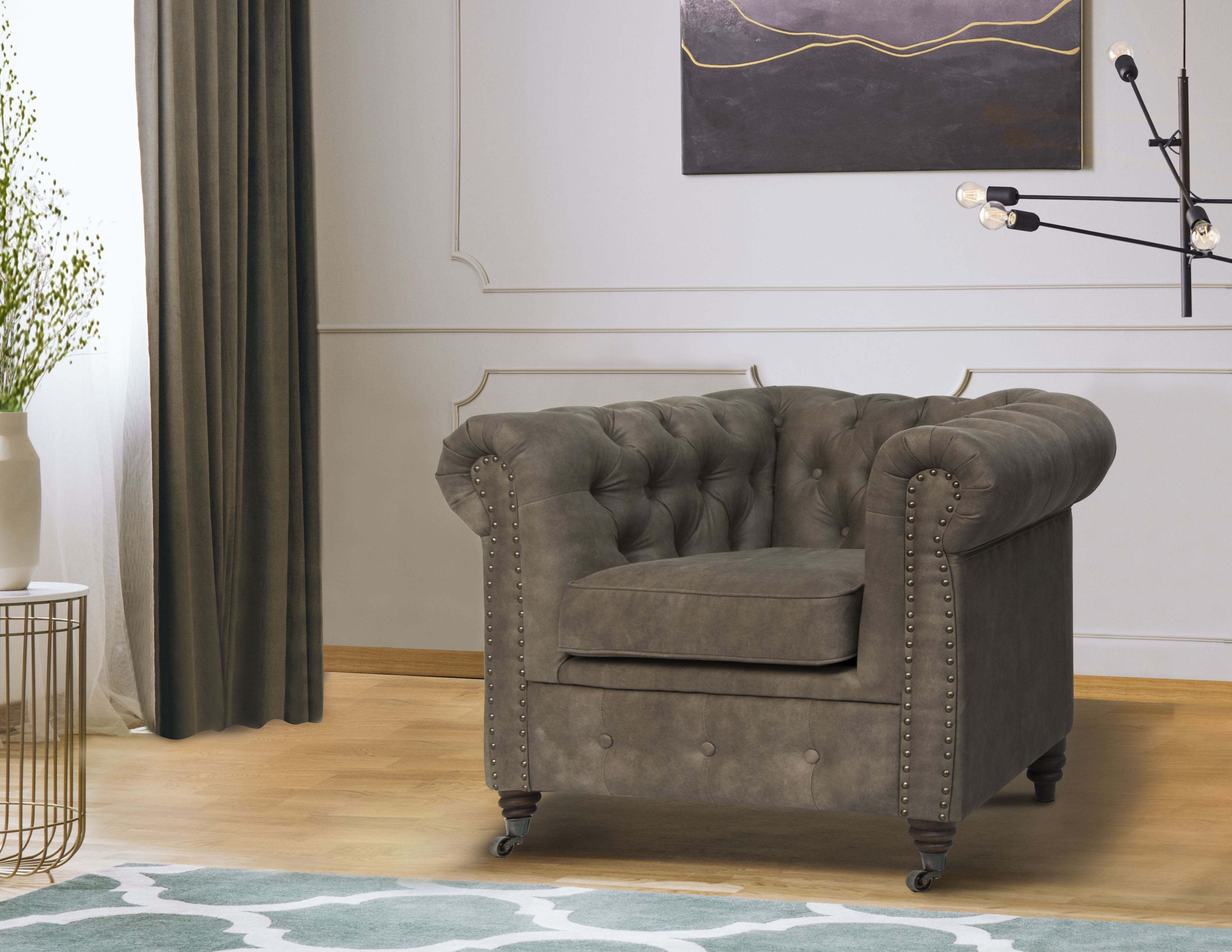 Home affaire Chesterfield-Sessel "Aarburg Sessel", aufwändige Knopfheftung günstig online kaufen