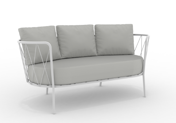 Daisy bequemes 2-Sitzer Loungesofa Outdoor matt weiß grau-grigio günstig online kaufen