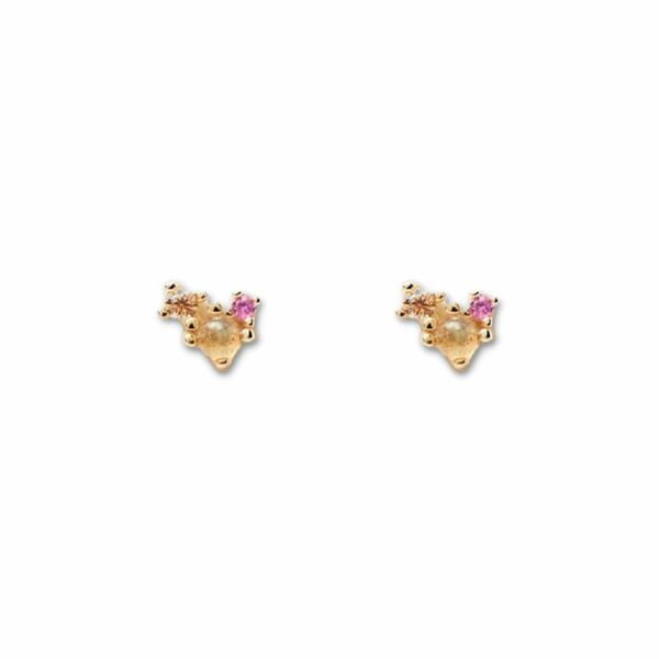Rainbow Gold Earrings Rosa Trio - Ohrringe günstig online kaufen