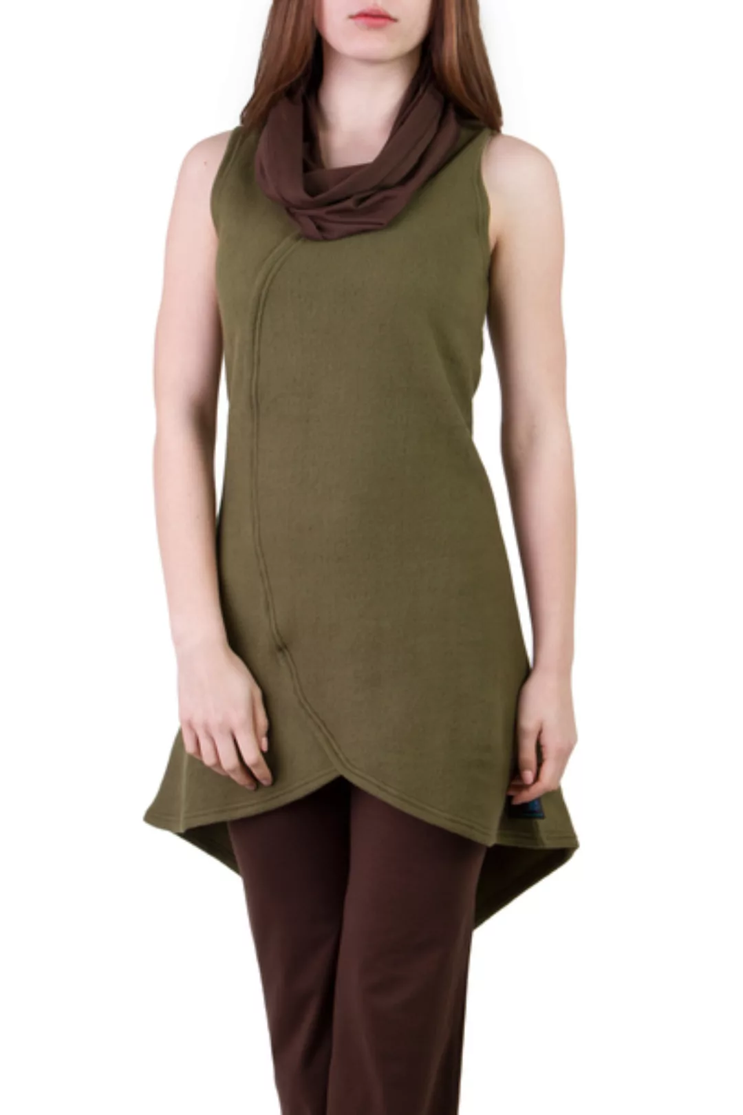 Kleid Silfo Olive Grün Mit Braunem Gürtel Set günstig online kaufen