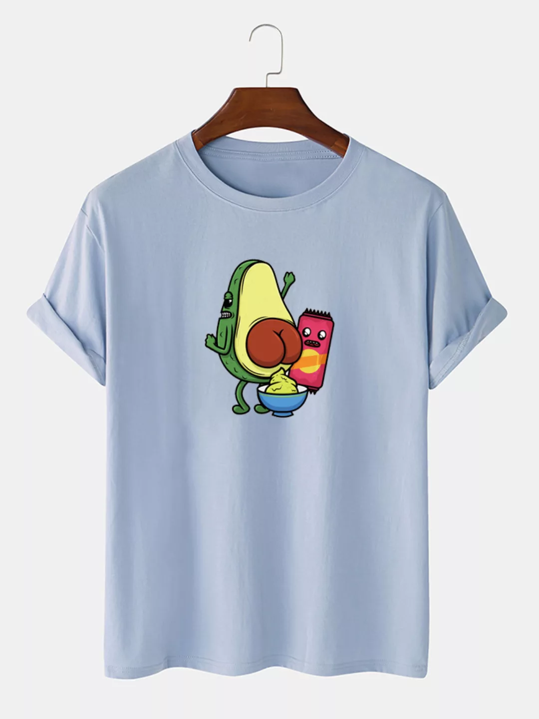 Männer 100% Baumwolle Spaß Avocado gedruckt Casual T-Shirt günstig online kaufen