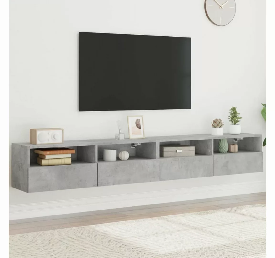 vidaXL TV-Schrank TV-Wandschränke 2 Stk Betongrau 100x30x30 cm Spanplatte günstig online kaufen