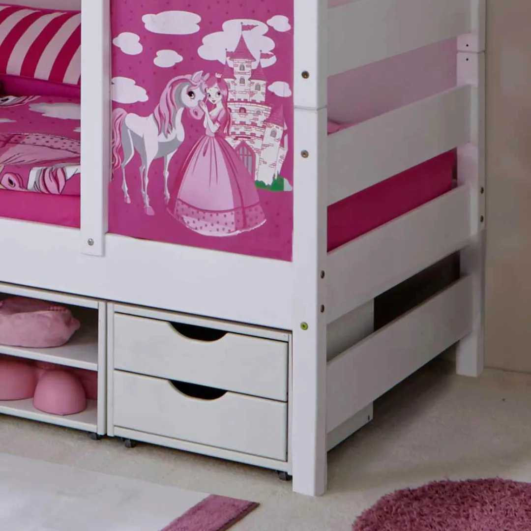 Spielbett in Weiß Rosa Prinzessin Design günstig online kaufen