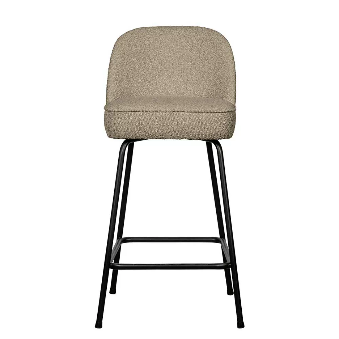 Bar Polsterhocker aus Boucle Stoff und Metall 64 cm Sitzhöhe günstig online kaufen