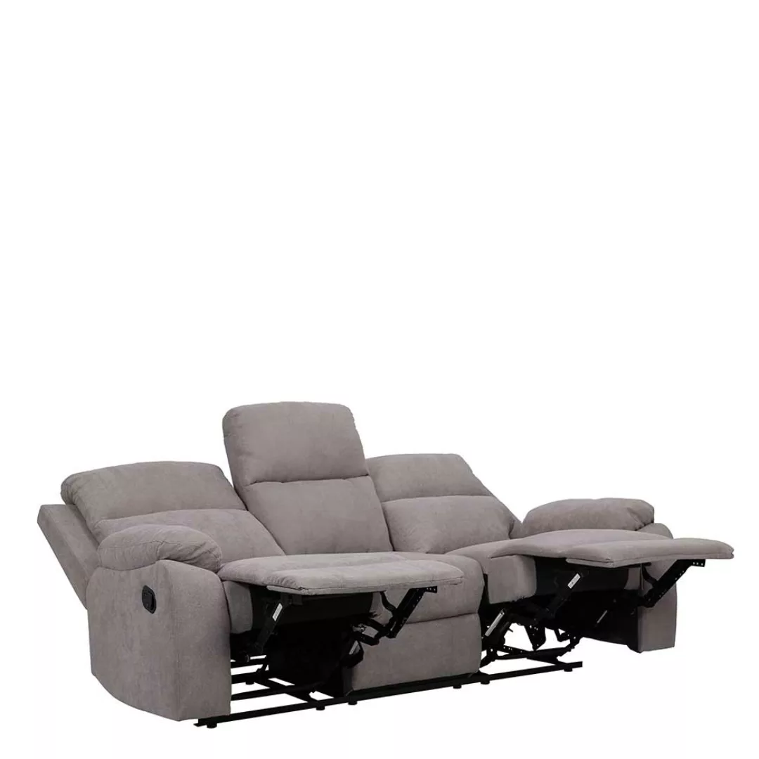 Graues Relax Sofa mit drei Sitzplätzen 197 cm breit - 95 cm tief günstig online kaufen