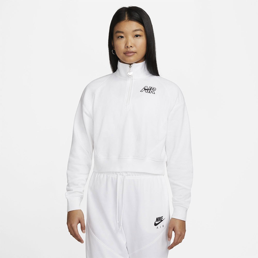 Nike Sportswear Air Fleece Langarm-t-shirt S White / White / Black günstig online kaufen