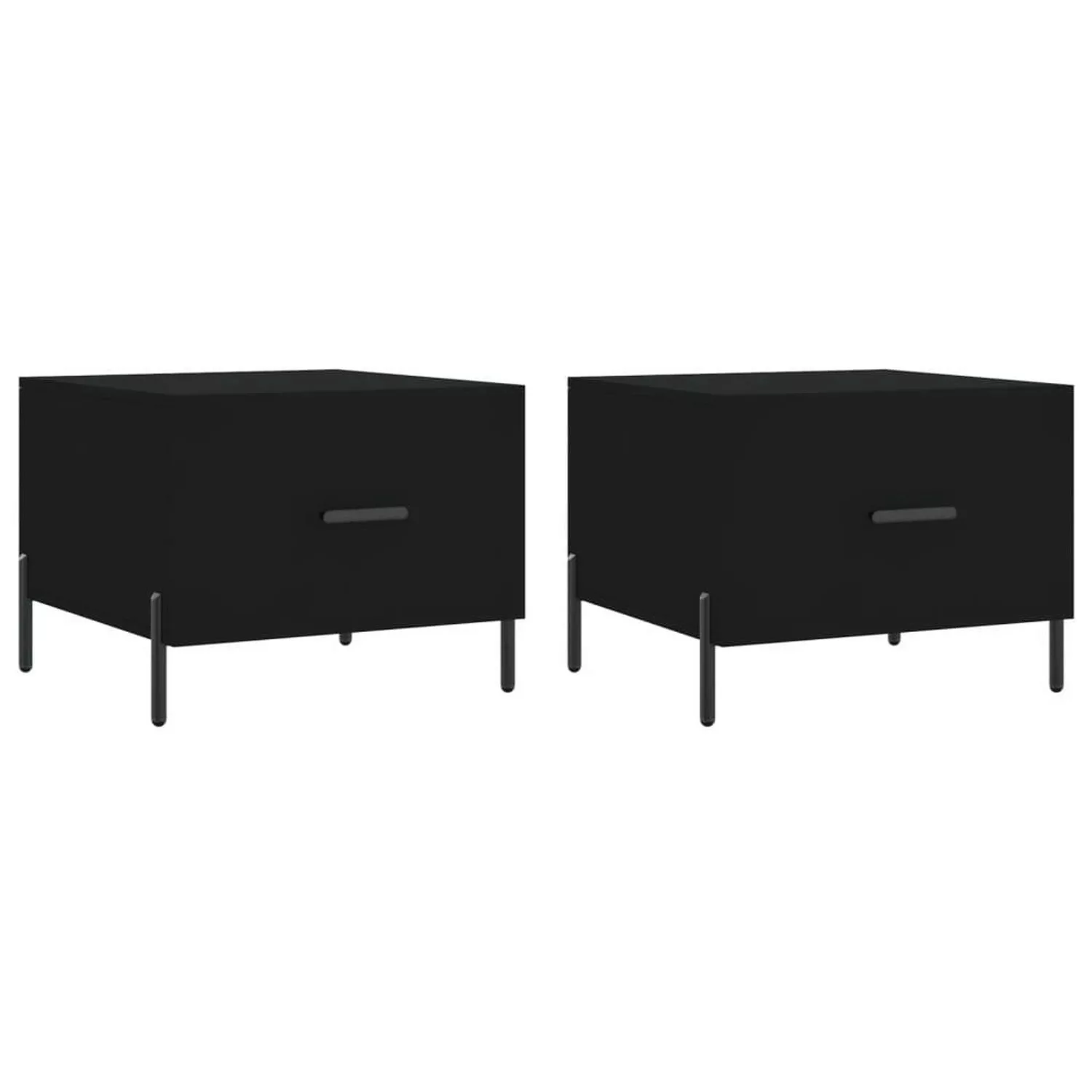 vidaXL Couchtische 2 Stk. Schwarz 50x50x40 cm Holzwerkstoff Modell 3 günstig online kaufen