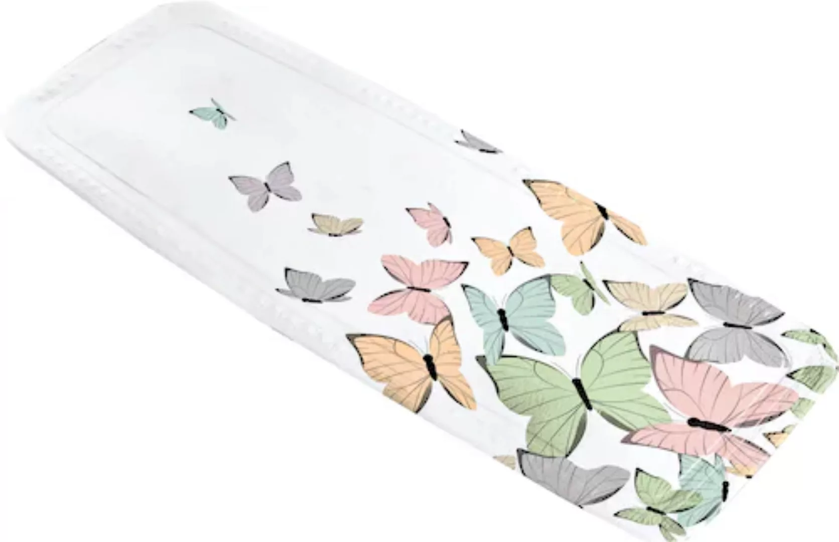 home24 Kleine Wolke Wanneneinlage Butterflies PVC Weiß/Mehrfarbig 36x92 cm günstig online kaufen