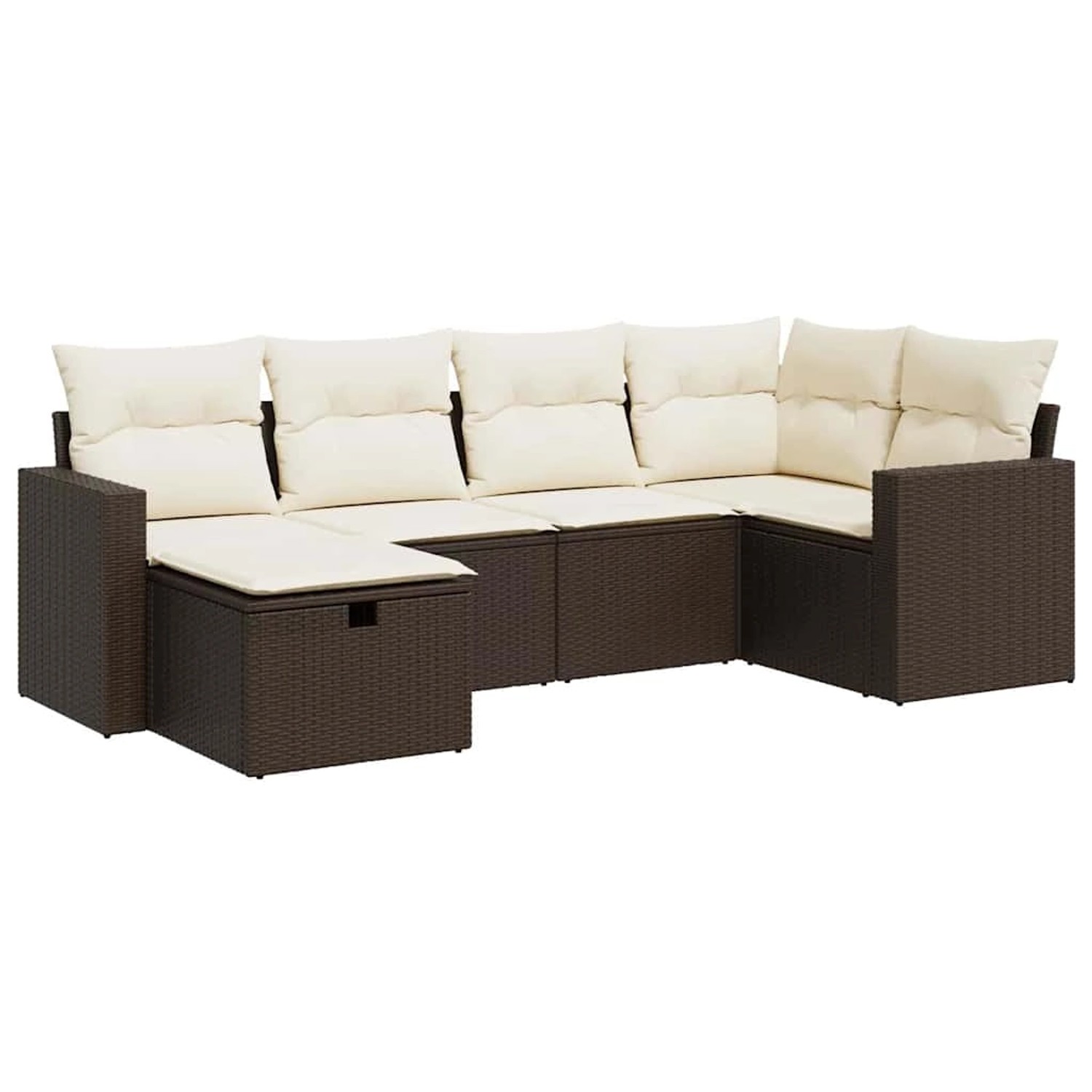 vidaXL 6-Tlg Garten-Sofagarnitur mit Kissen Braun Poly Rattan 3325389 günstig online kaufen