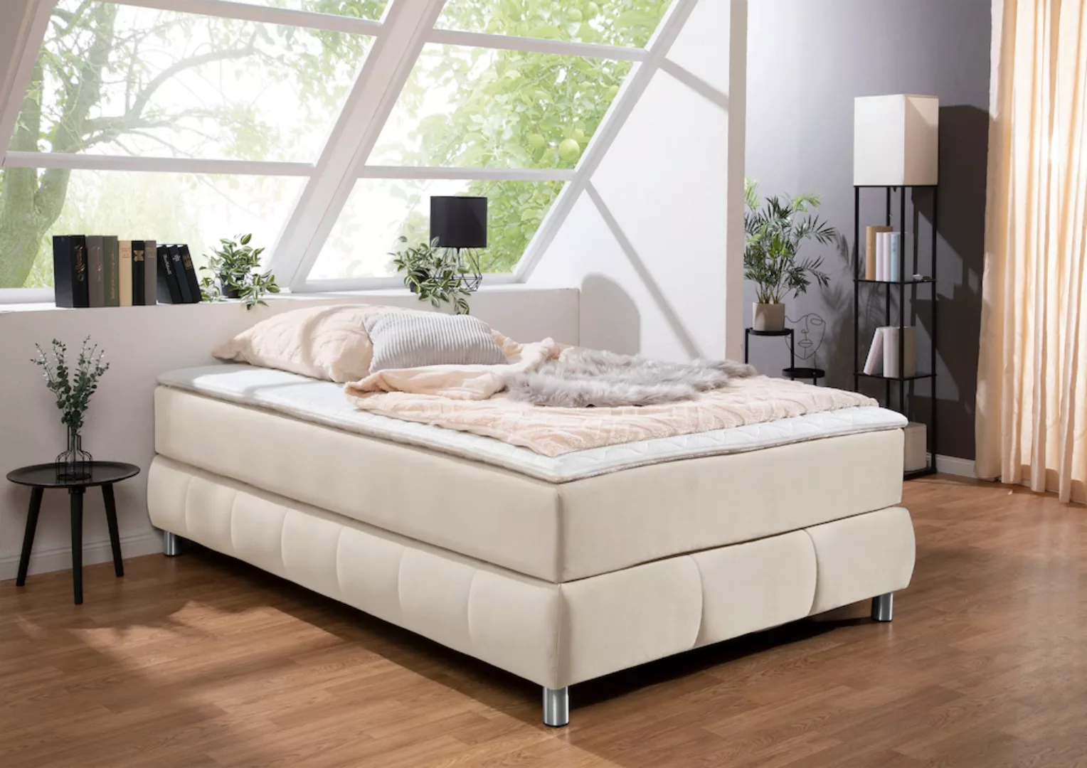 andas Boxspringbett "Salo", Ohne Kopfteil, inkl. Topper, auch in Überlänge günstig online kaufen