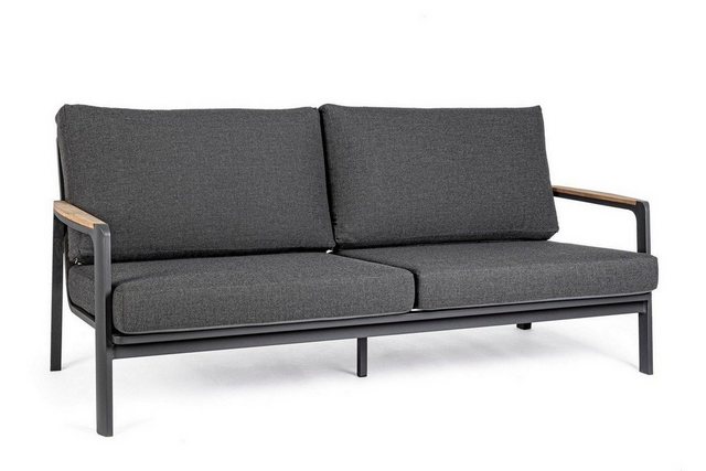 Natur24 Sofa Sofa Jalisco 192x87x86cm Aluminium Anthrazit Sofa Couch Polste günstig online kaufen