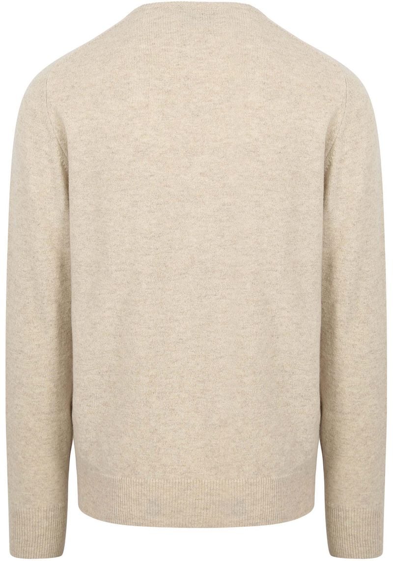 William Lockie O-Auschnitt Pullover Lammwolle Beige - Größe L günstig online kaufen