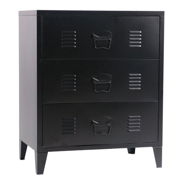 en.casa Mehrzweckschrank »Hämeenlinna« Schubladenschrank 60x40x72 cm Schwar günstig online kaufen