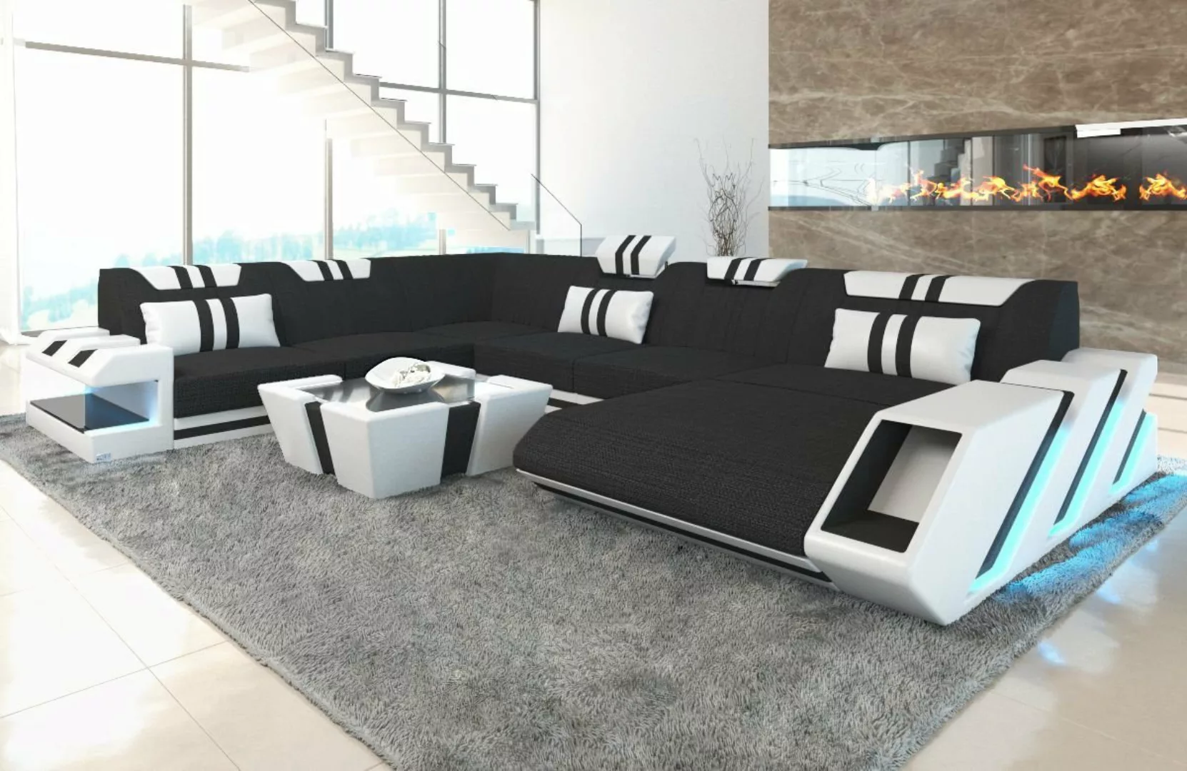 Sofa Dreams Wohnlandschaft Polster Stoffsofa Apollonia XXL Stoff Sofa Couch günstig online kaufen