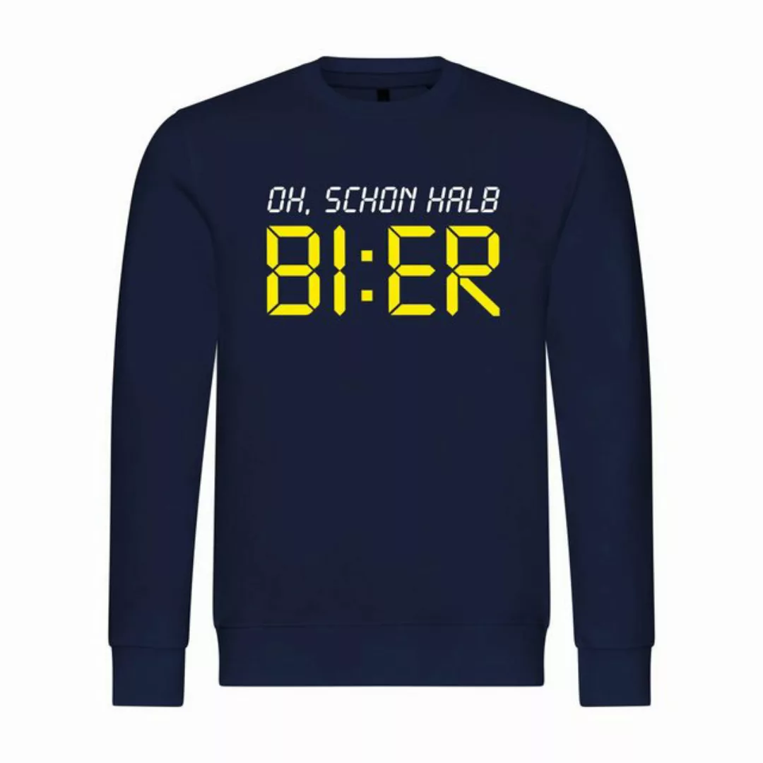 deinshirt Rundhalspullover Herren Pullover Oh schon halb Bier Mit Print Mot günstig online kaufen