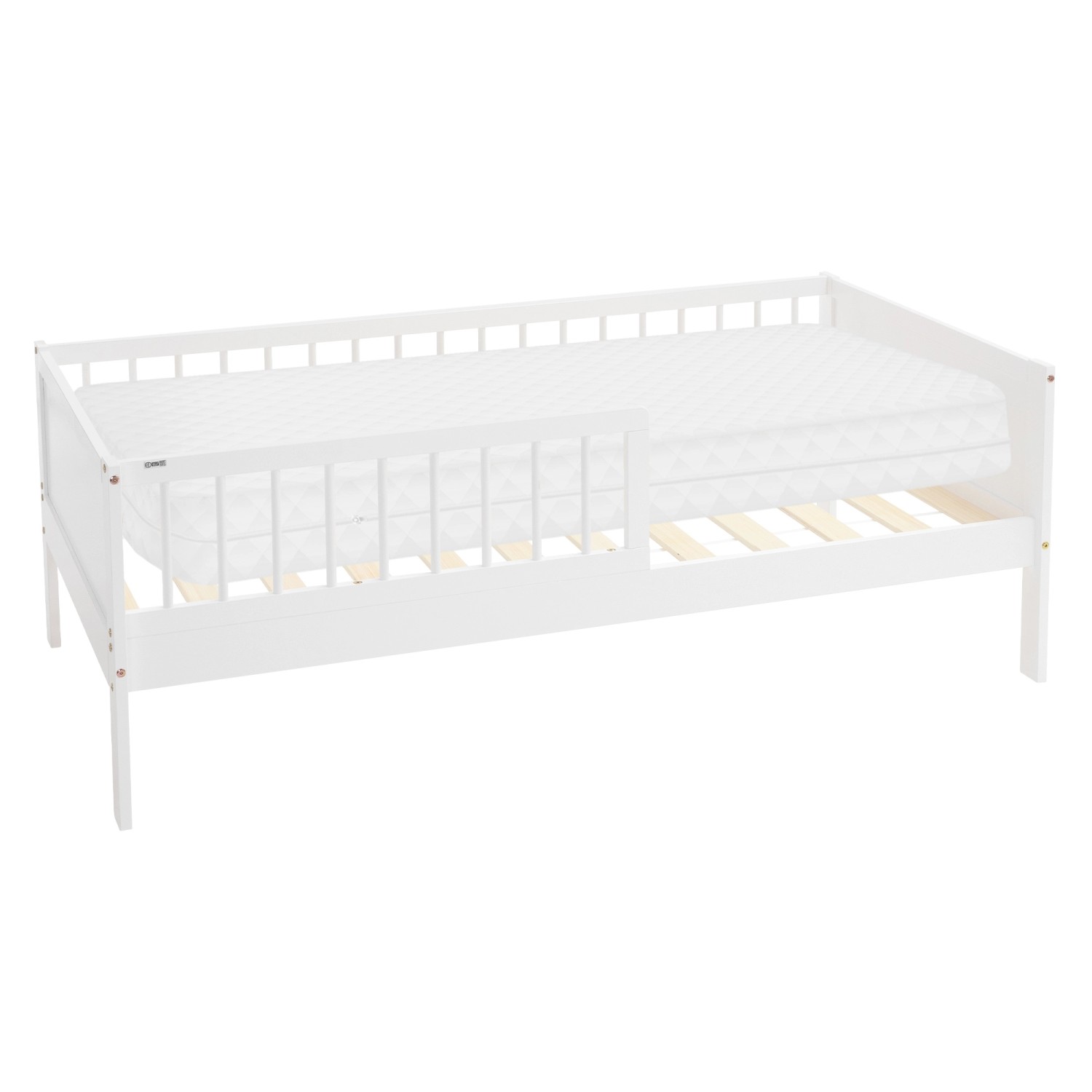 ML-Design Kinderbett 80x160 cm mit Matratze Weiß Einzelbett für Kinder günstig online kaufen