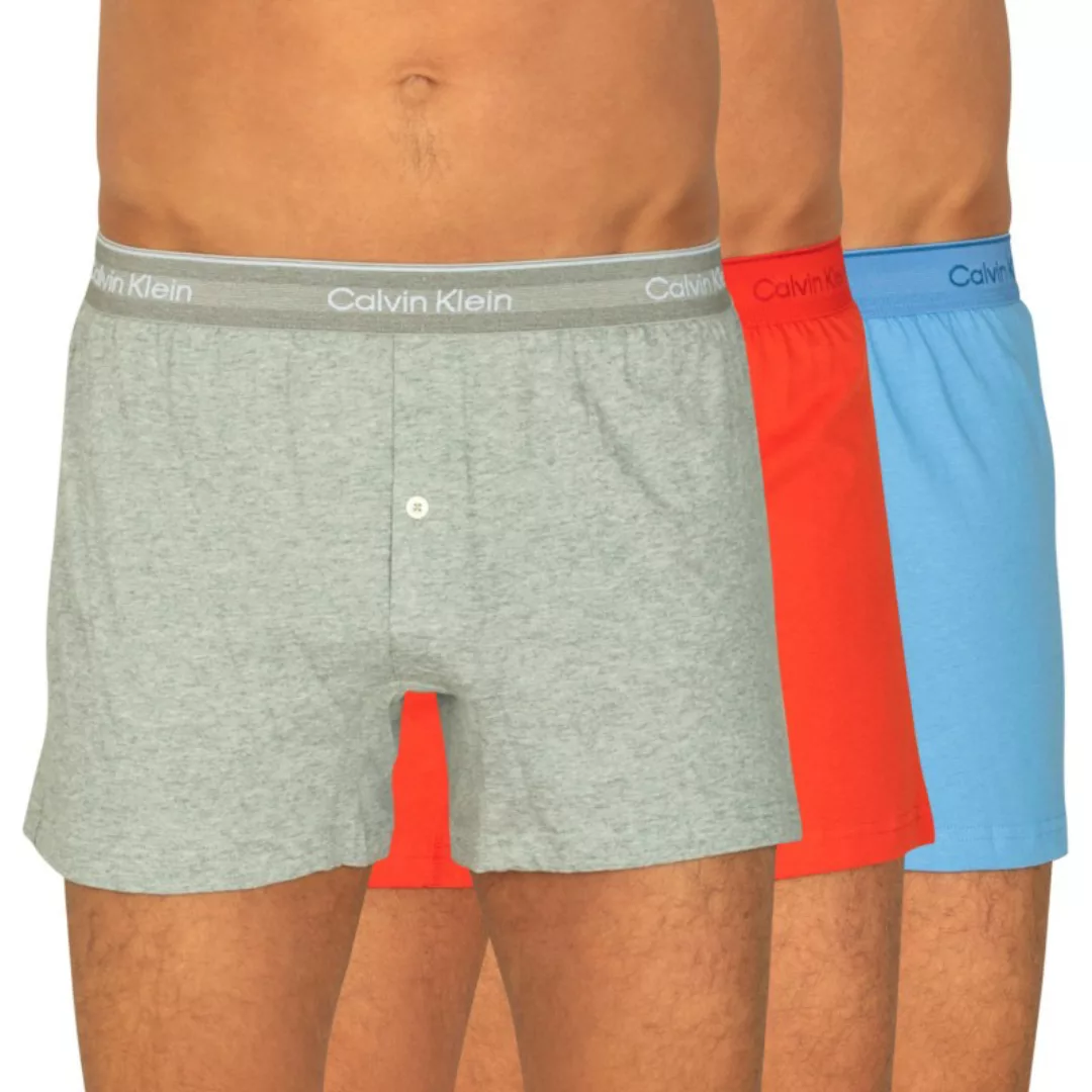 Calvin Klein 3-er Set Boxershorts Rot, Blau & Grau günstig online kaufen