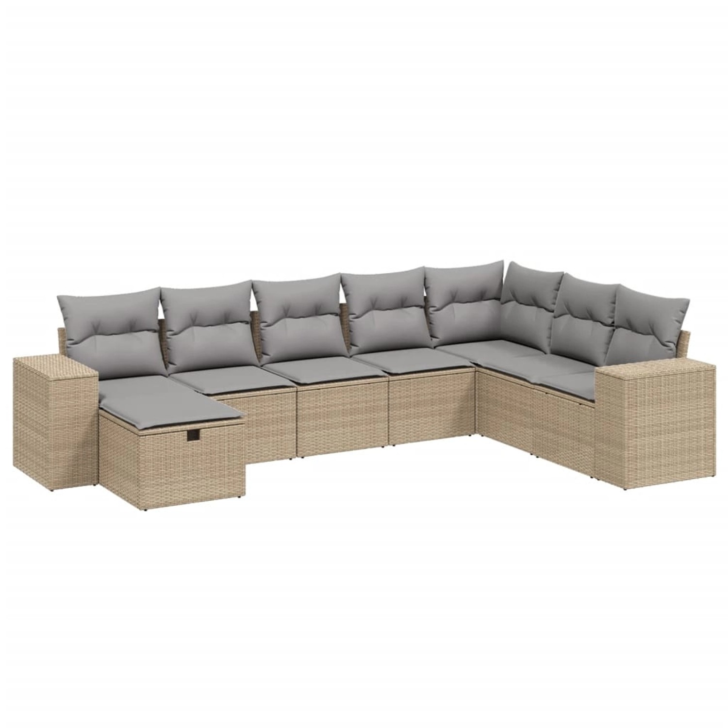 vidaXL 8-tlg Garten-Sofagarnitur mit Kissen Beige Poly Rattan Modell 177 günstig online kaufen