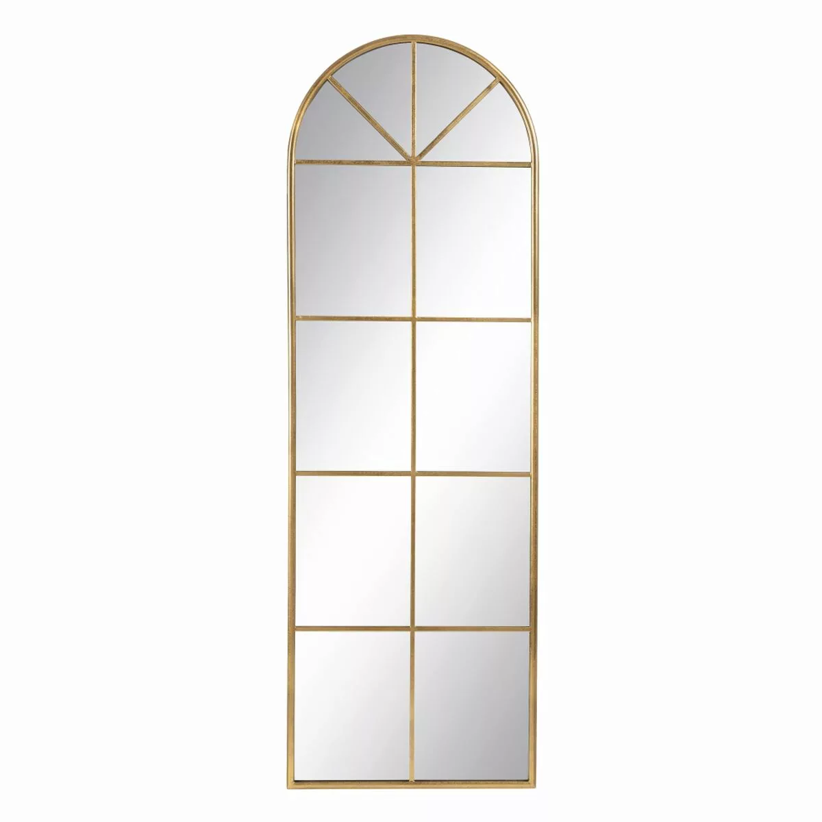 Wandspiegel 54 X 2,5 X 163 Cm Gold Metall Fenster günstig online kaufen