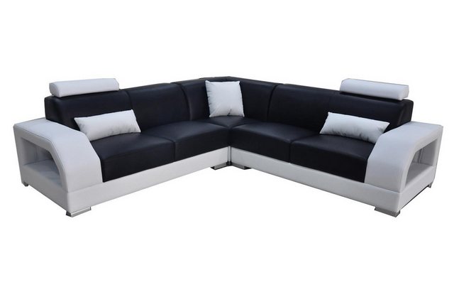 Xlmoebel Ecksofa Großes Ecksofa mit USB-Anschluss, Ledersofa in modernem De günstig online kaufen