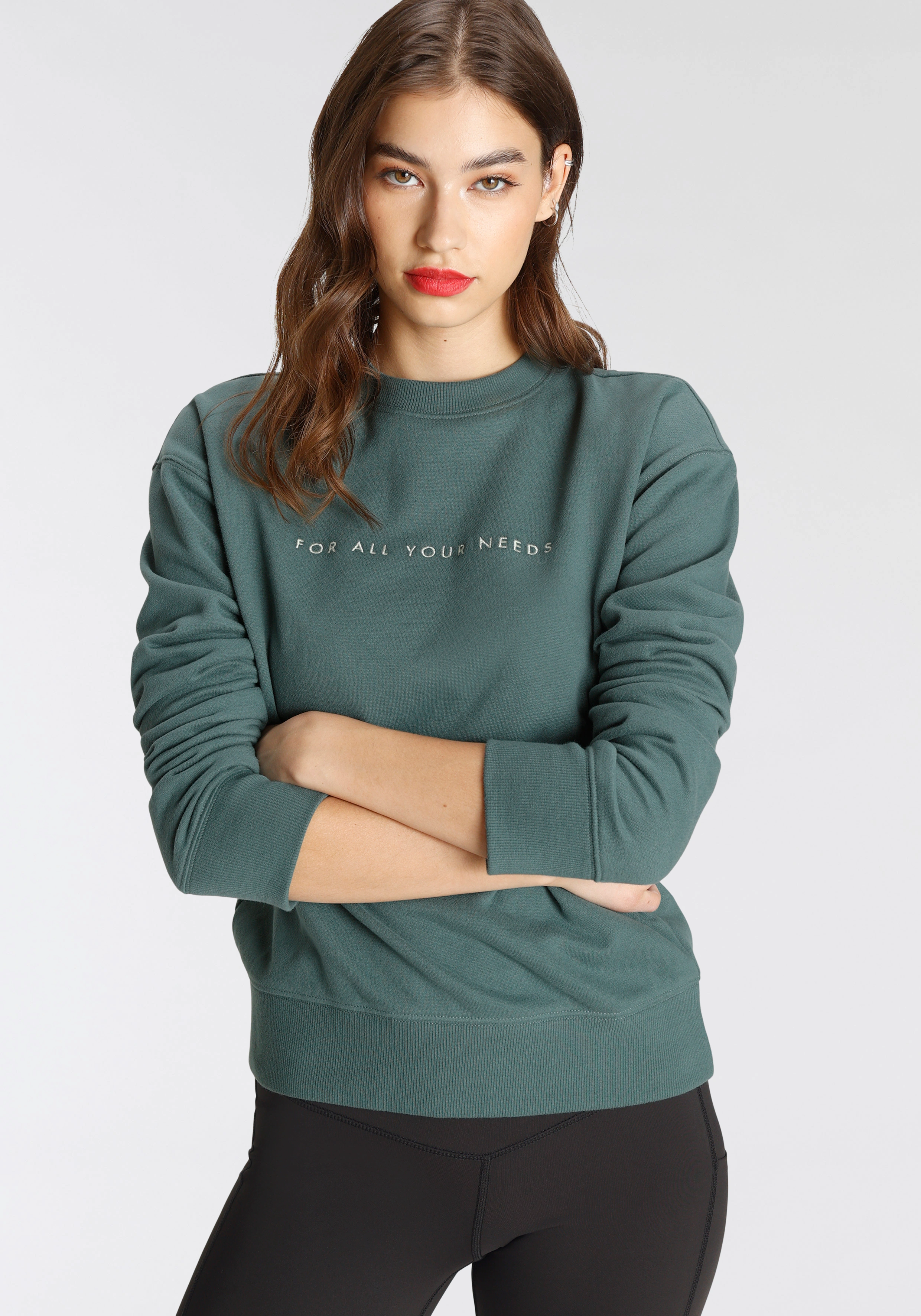 FAYN SPORTS Sweatshirt Crew Neck mit Logostickerei günstig online kaufen
