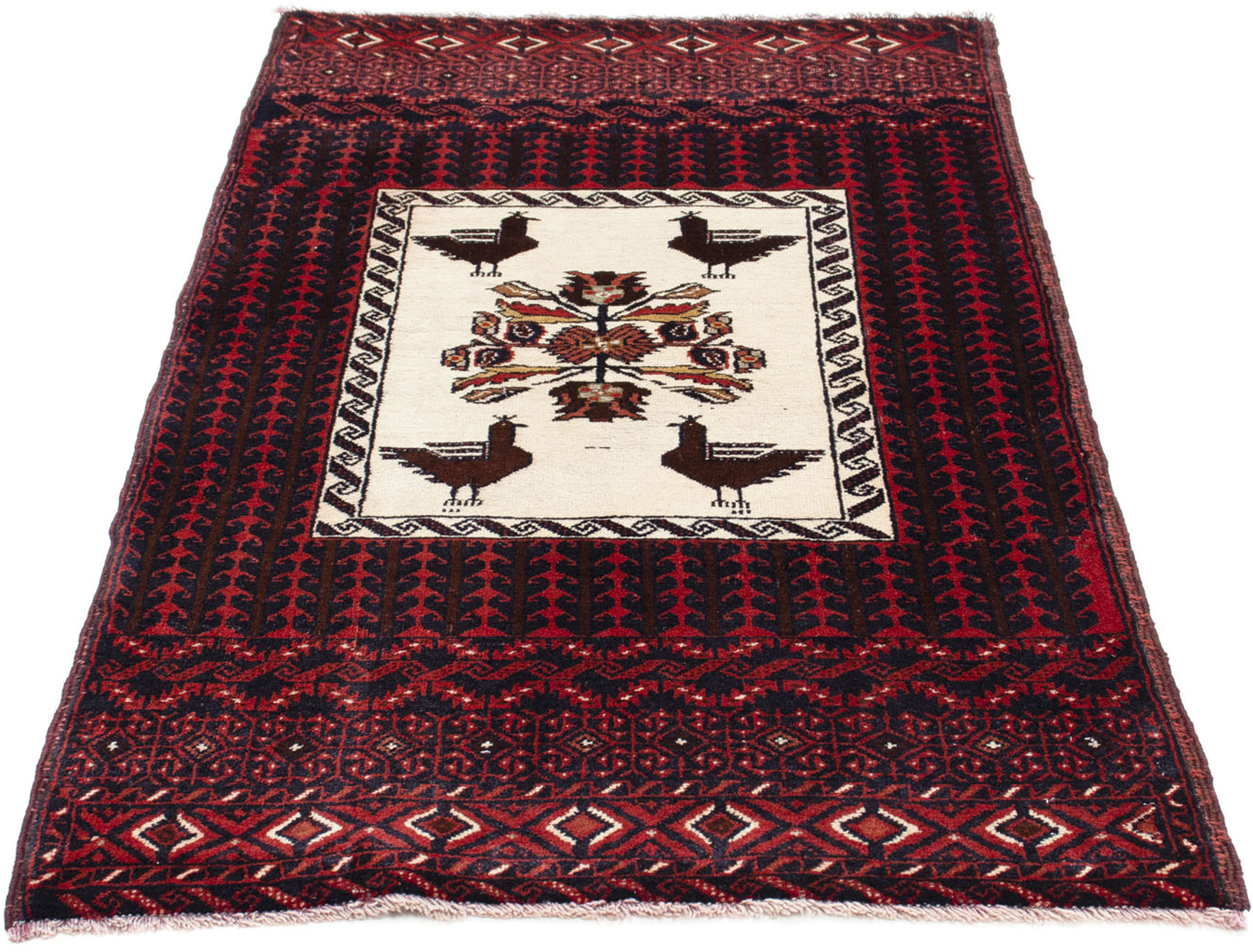 morgenland Orientteppich »Belutsch - 147 x 83 cm - rot«, rechteckig, Wohnzi günstig online kaufen