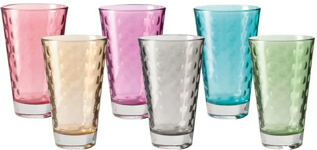 LEONARDO Longdrinkglas »Optic«, (Set, 6 tlg., 6), Colori Qualität, 300 ml, günstig online kaufen