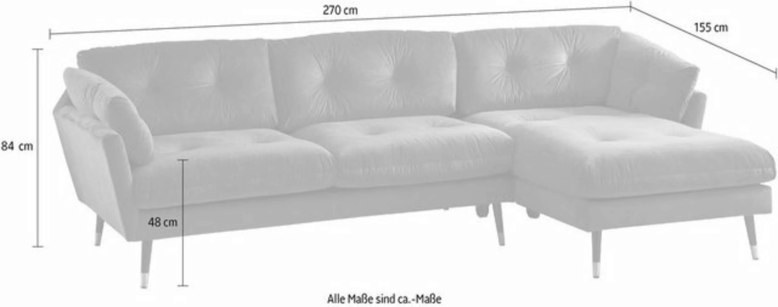 Trends by HG Ecksofa Japan L-Form, mit Fuß in Holz-Metallkombination, Recam günstig online kaufen