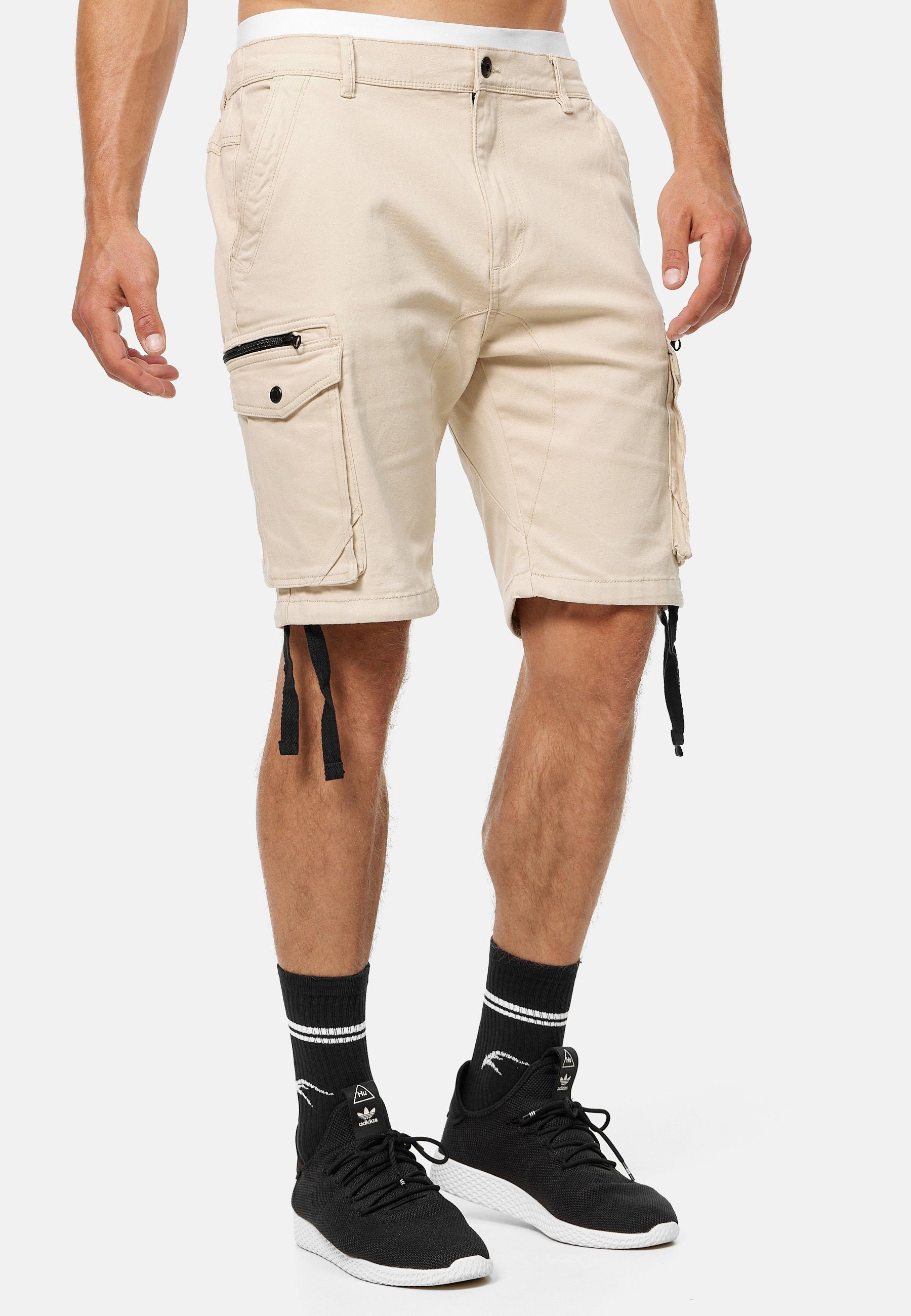 Indicode Cargoshorts Agron mit langen Stoffbändern günstig online kaufen