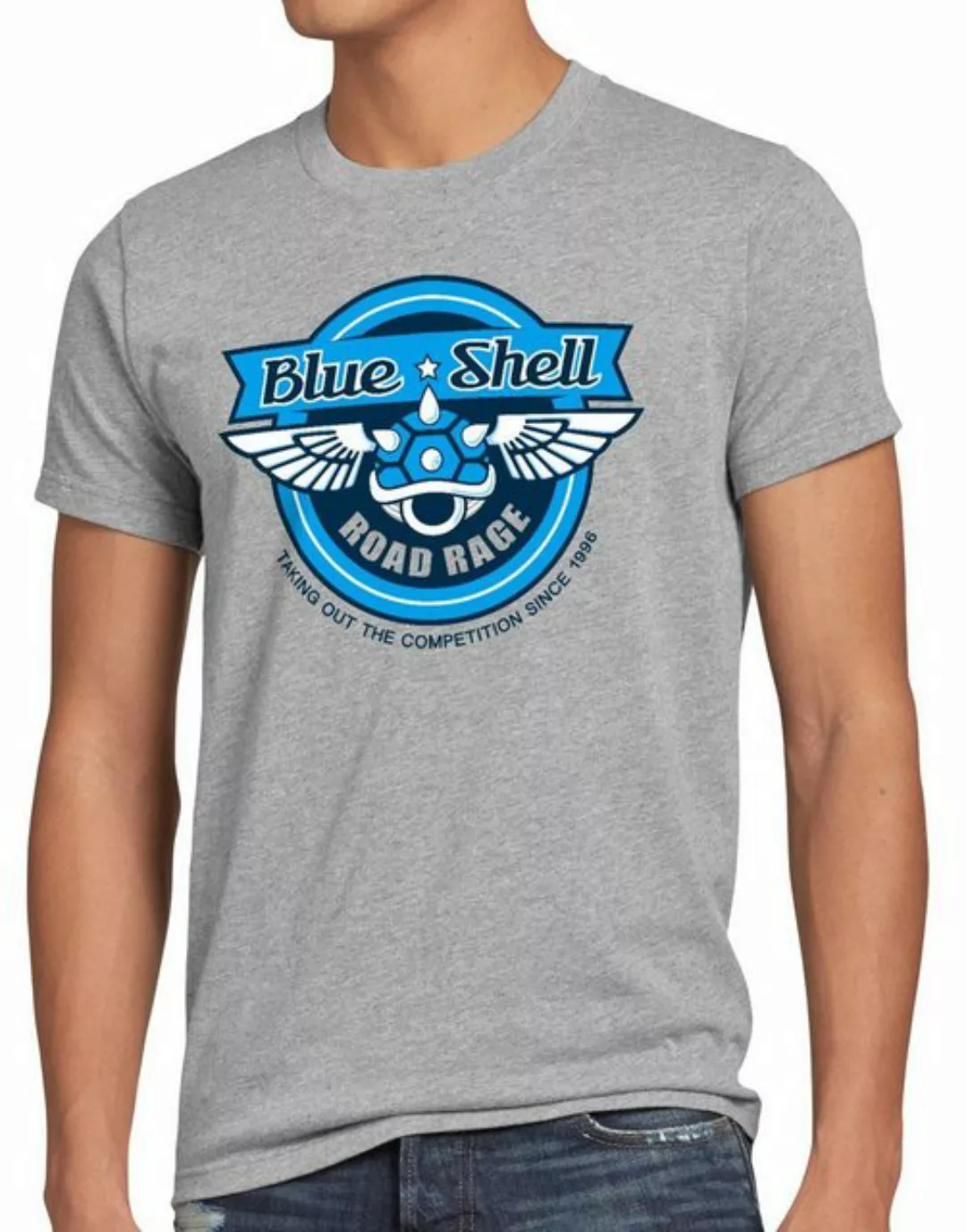 style3 Print-Shirt Herren T-Shirt Blue Shell Kart mario super snes n64 swit günstig online kaufen
