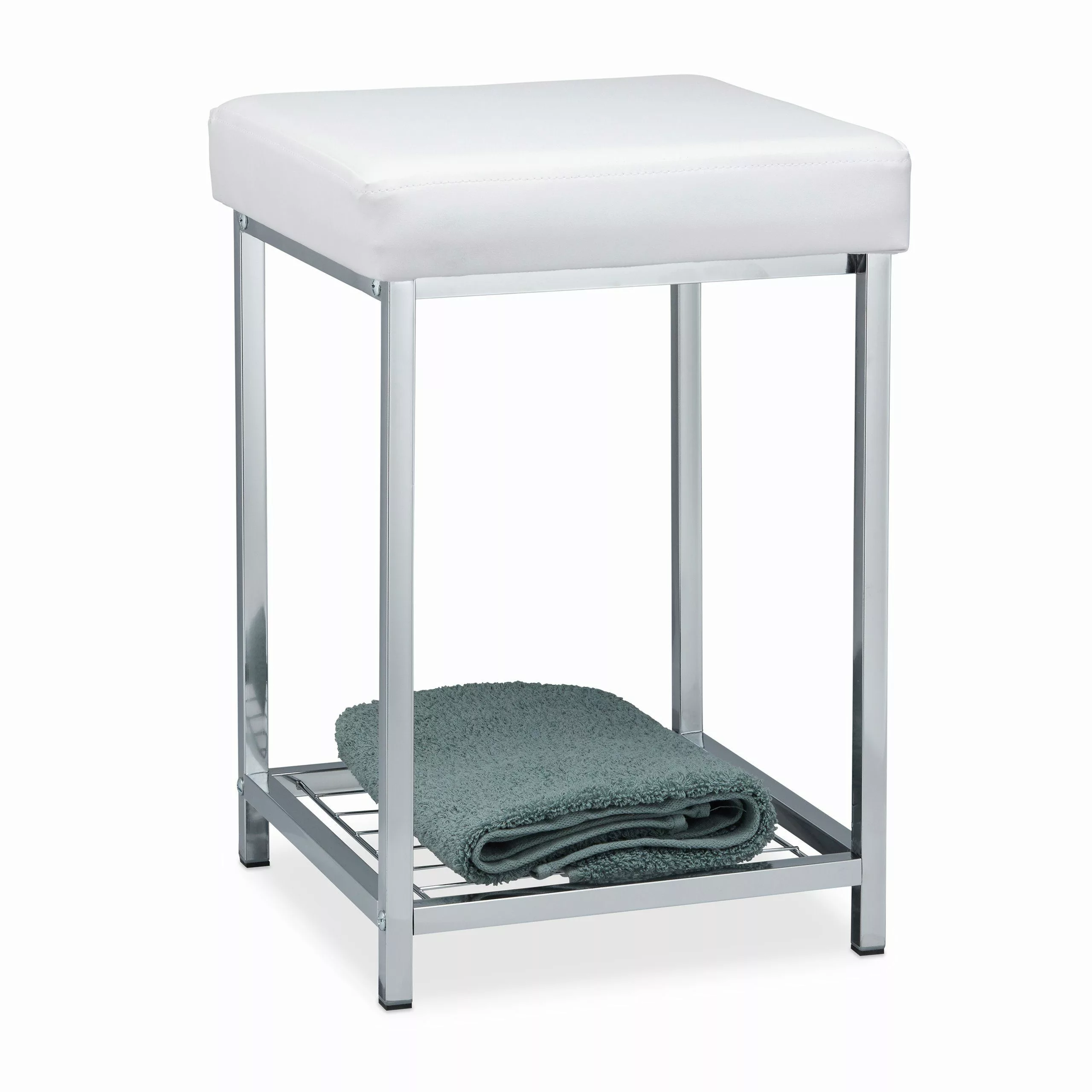 relaxdays Polsterhocker Gepolsterter Hocker mit Ablage günstig online kaufen