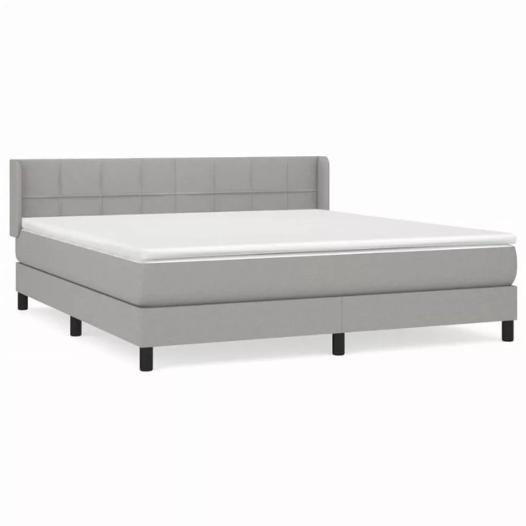 vidaXL Bettgestell Boxspringbett mit Matratze Hellgrau 160x200 cm Stoff Bet günstig online kaufen