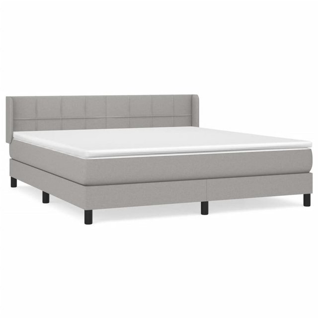 vidaXL Boxspringbett Boxspringbett mit Matratze Hellgrau 160x200 cm Stoff B günstig online kaufen