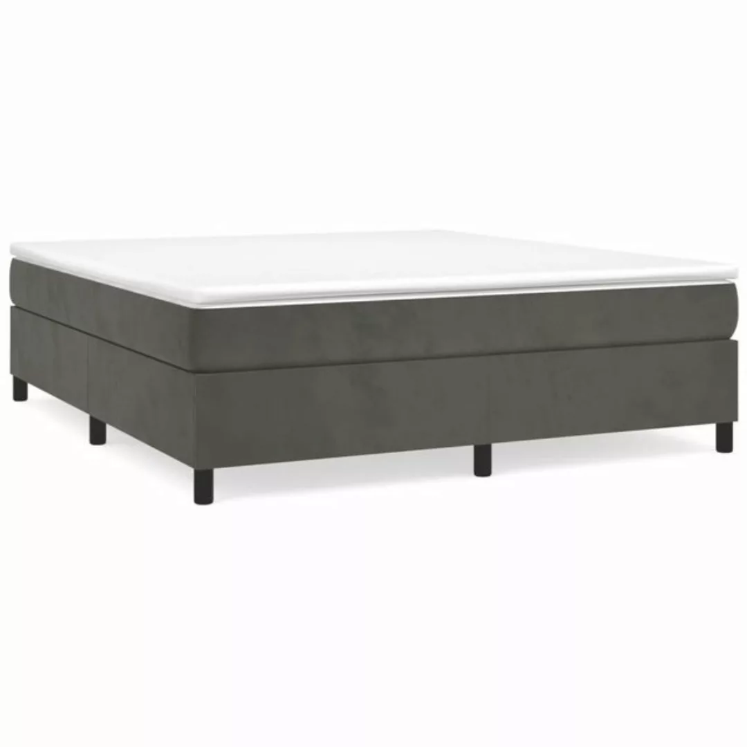 furnicato Bett Boxspringbett mit Matratze Dunkelgrau 180x200 cm Samt günstig online kaufen