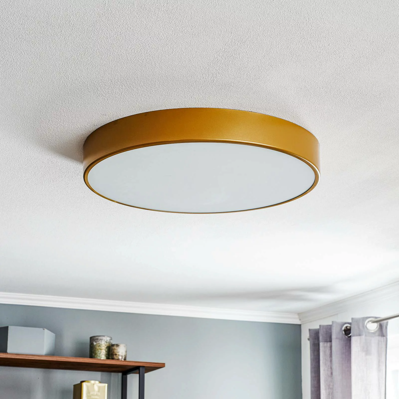 Deckenleuchte Cleo in Gold mit Diffusor, Ø 60cm günstig online kaufen