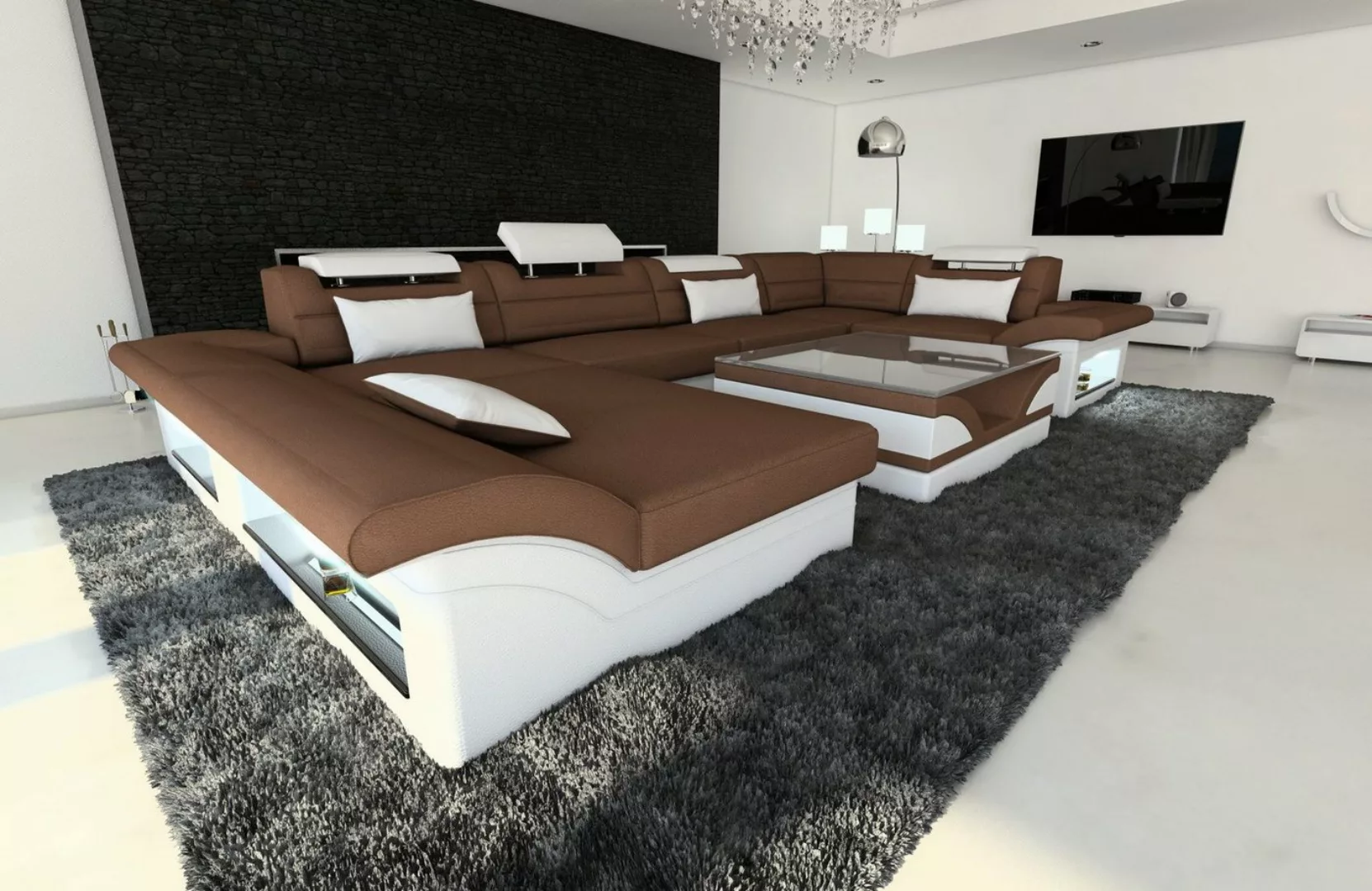 Sofa Dreams Wohnlandschaft Stoff Sofa Couch Enzo U Form Polster Stoffsofa, günstig online kaufen