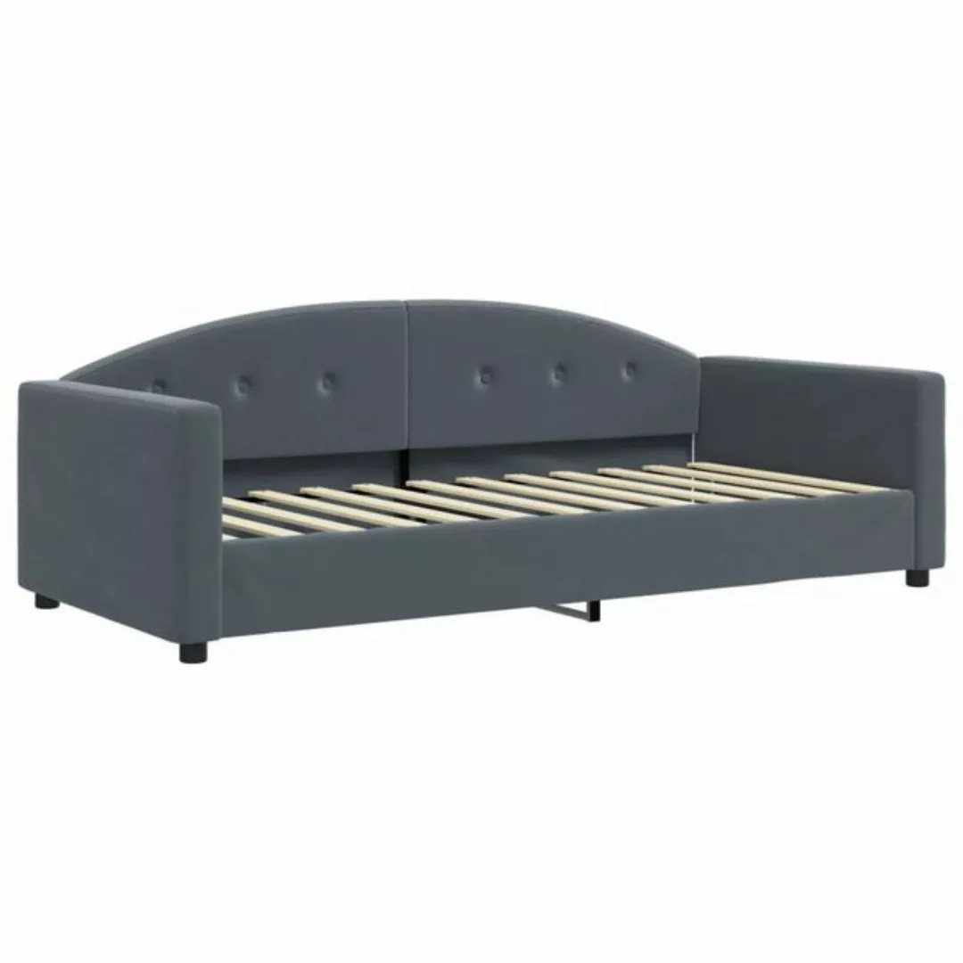 vidaXL Bett Tagesbett Dunkelgrau 90x200 cm Samt günstig online kaufen