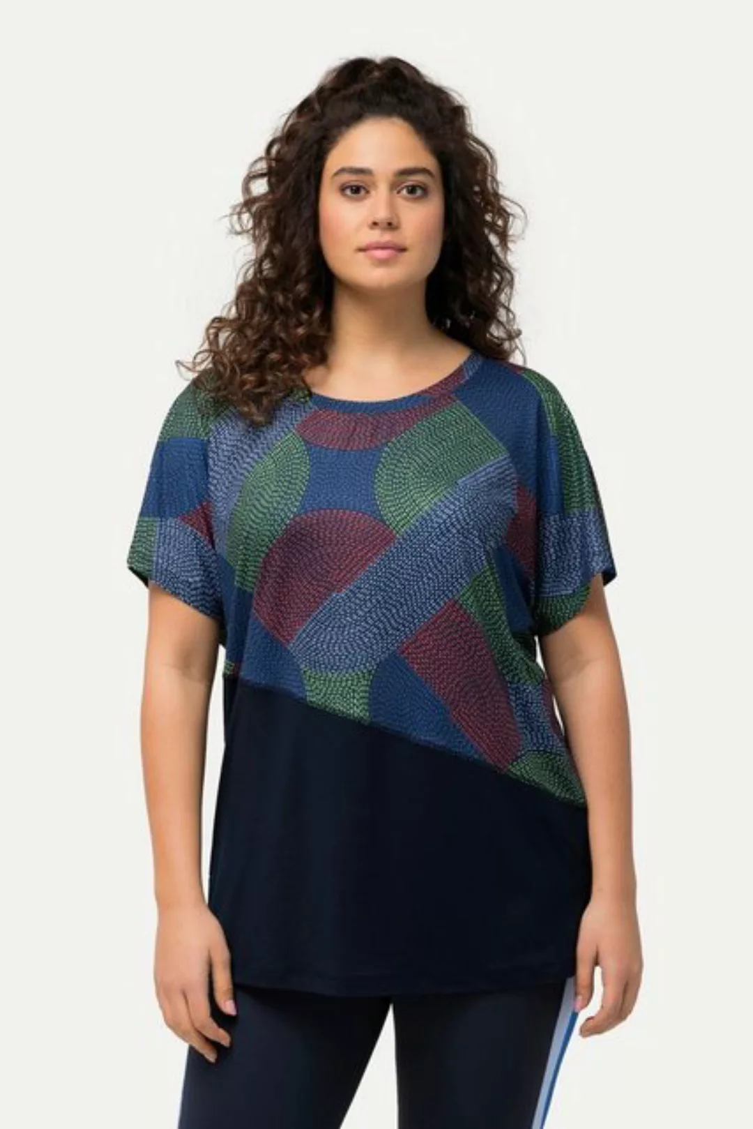 Ulla Popken Rundhalsshirt Funktionsshirt oversized Rundhals Halbarm recycel günstig online kaufen