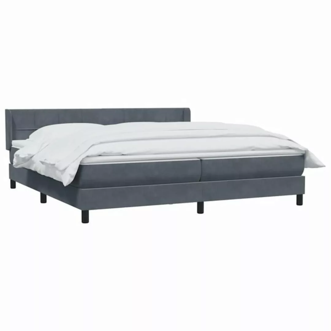 vidaXL Bett Boxspringbett mit Matratze Dunkelgrau 200x220 cm Samt günstig online kaufen