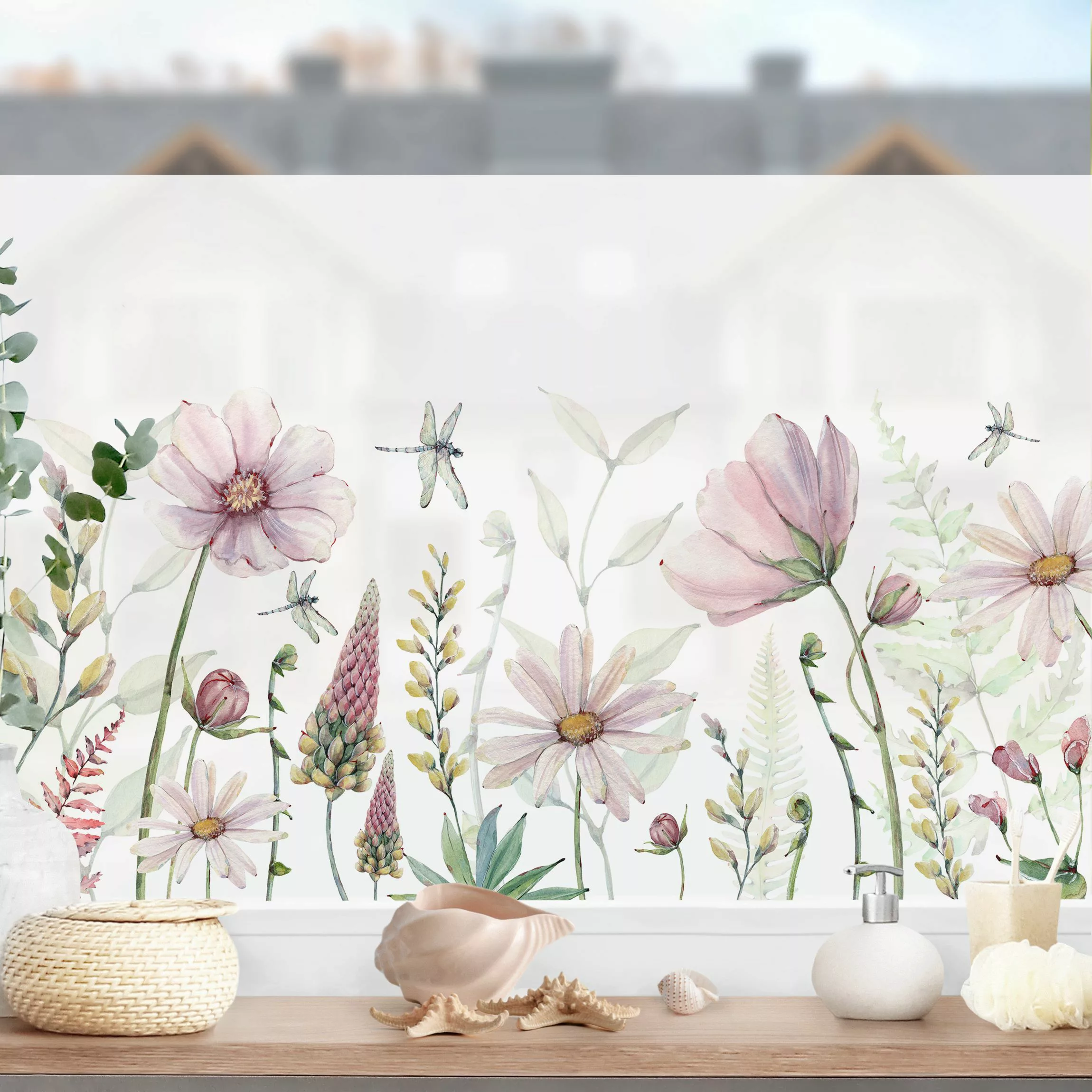 Fensterfolie Libellen im Blumenrausch günstig online kaufen