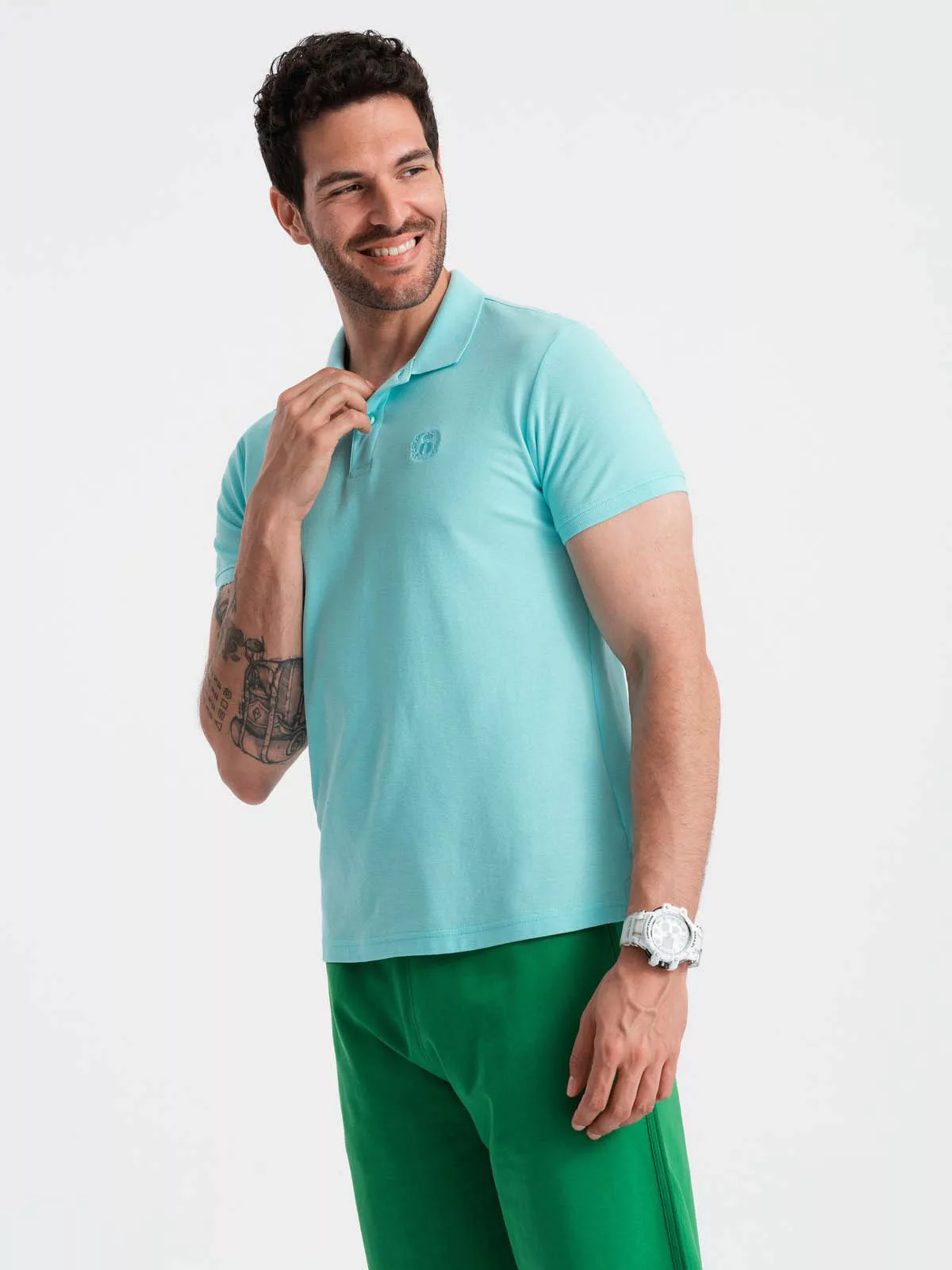 OMBRE Poloshirt Herren-Poloshirt aus Piqué-Strick BASIC günstig online kaufen