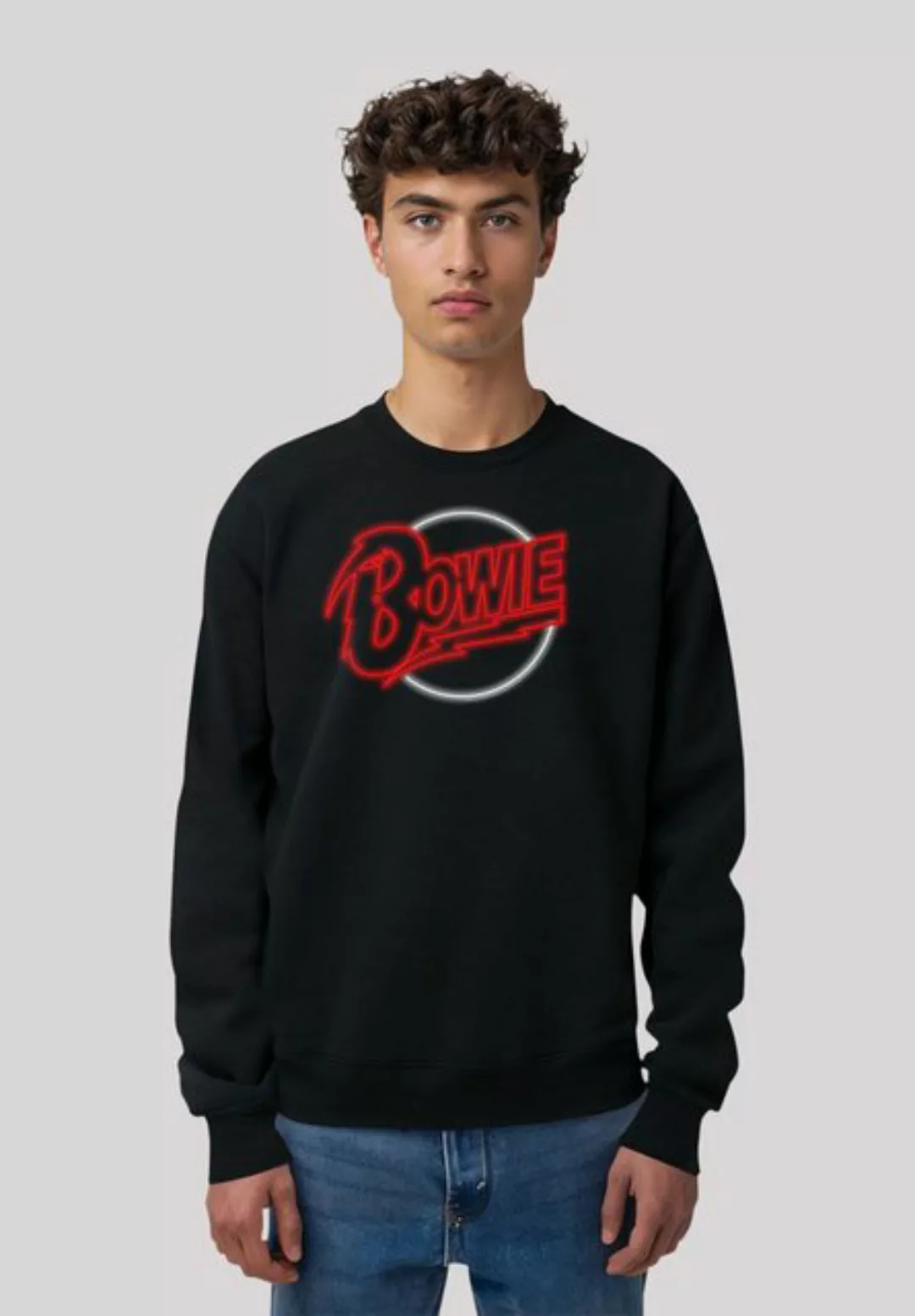 F4NT4STIC Sweatshirt David Bowie Neon Logo Premium Qualität günstig online kaufen