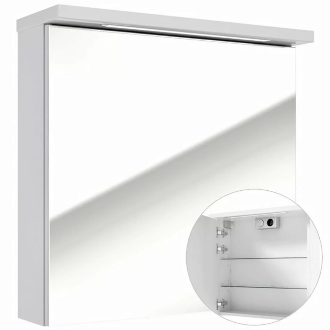 LED-Spiegelschrank 61 cm weiß SOFIA-107 Hochglanz lackiert, inkl. LED Beleu günstig online kaufen