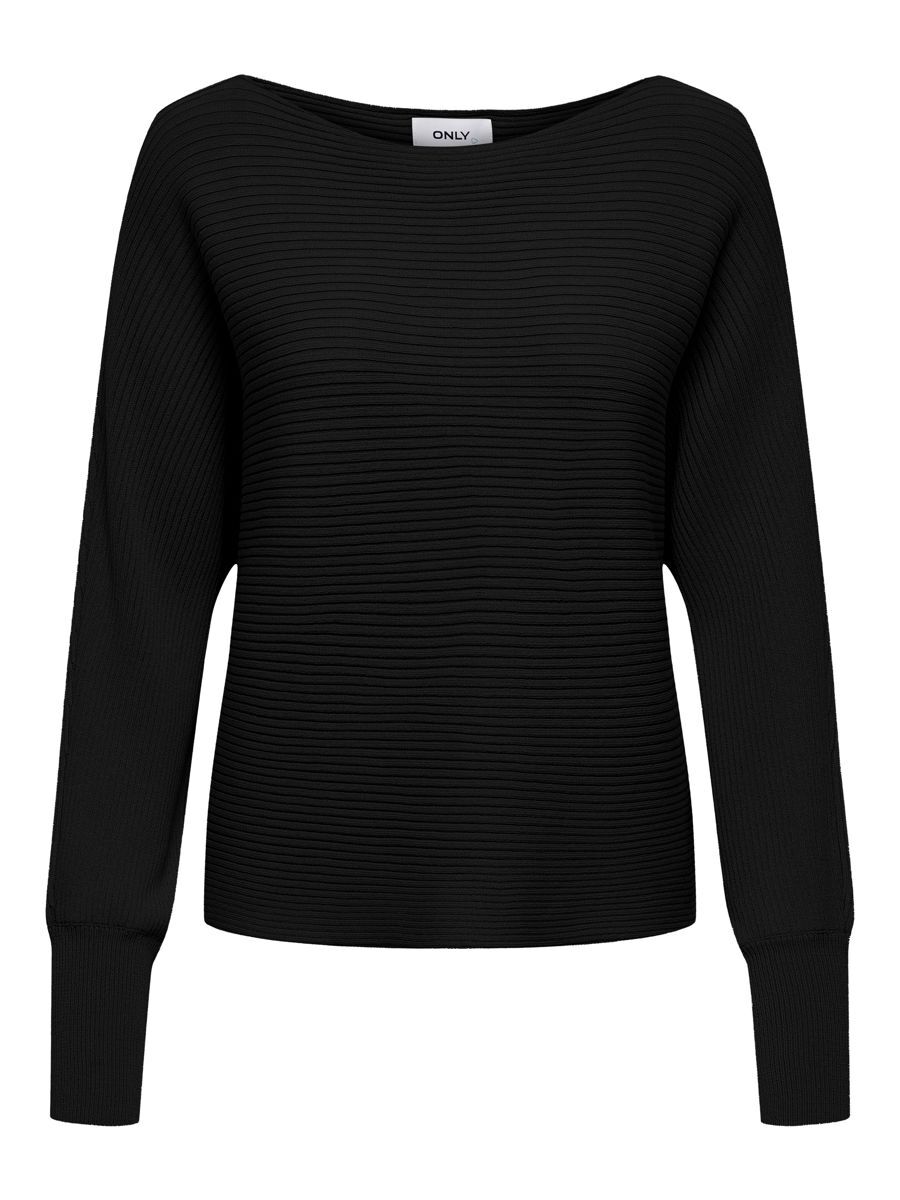 ONLY Gerippter Petite- Strickpullover Damen Schwarz günstig online kaufen