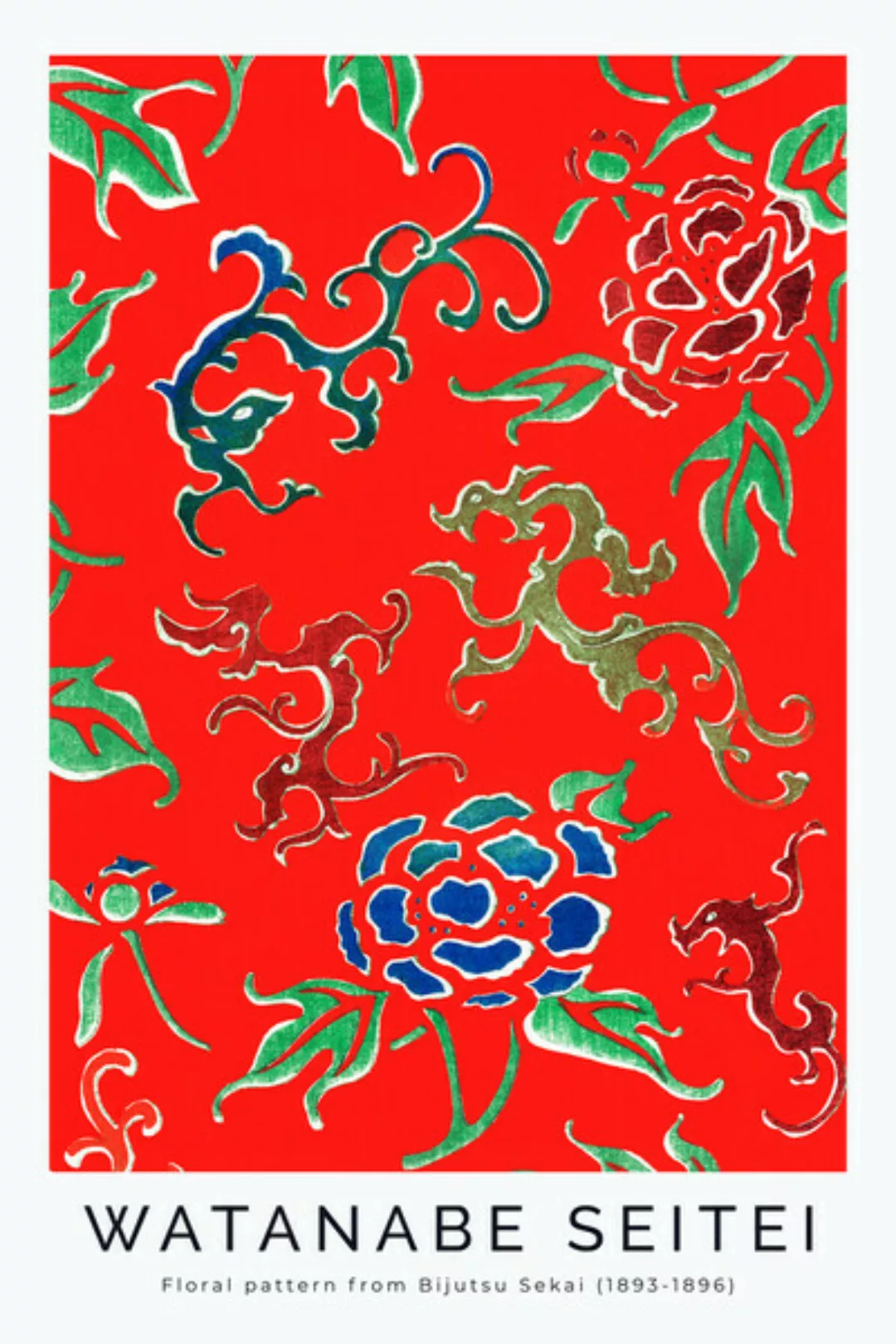 Poster / Leinwandbild - Flower Pattern By Watanabe Seitei 1893 günstig online kaufen