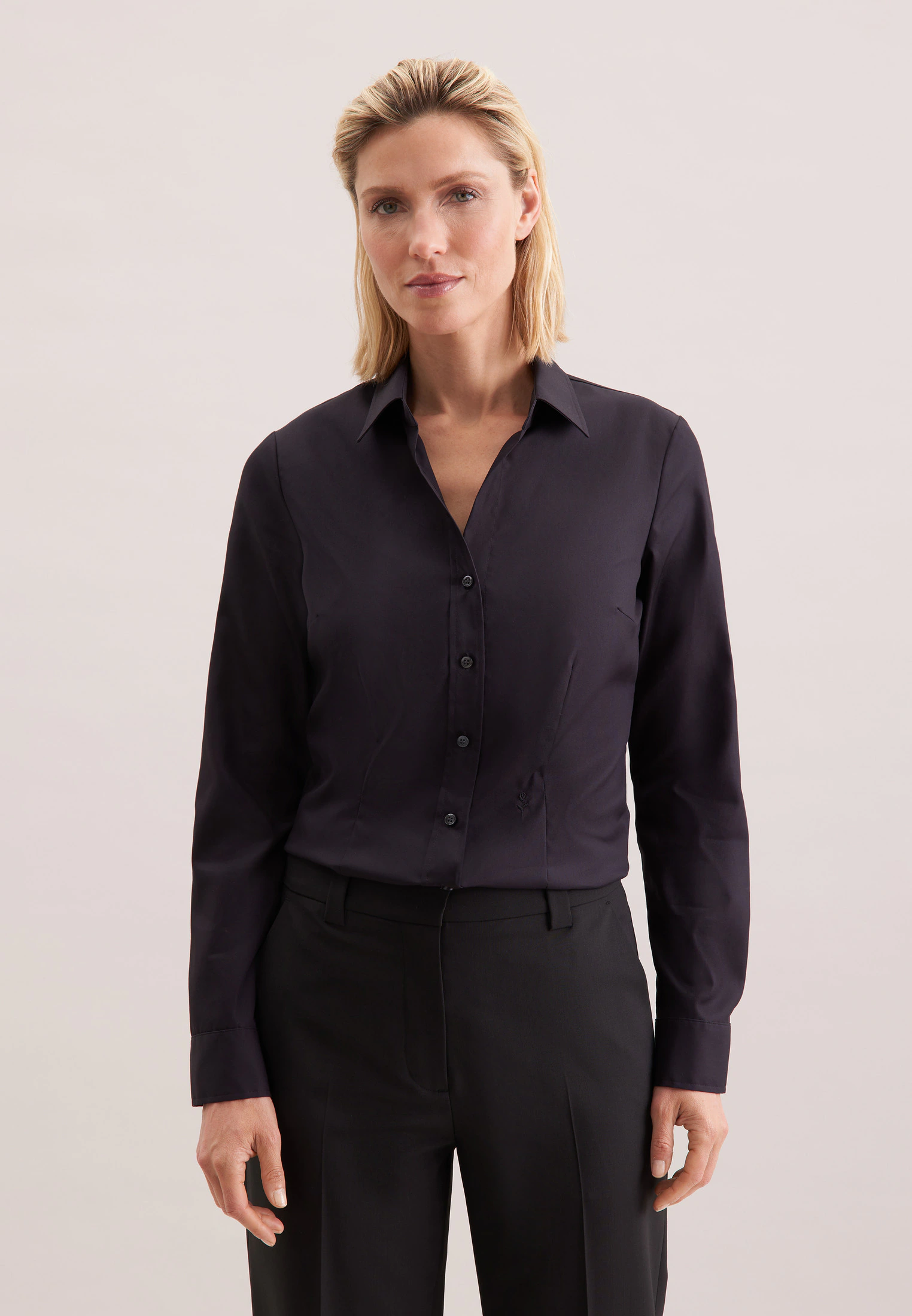 seidensticker Hemdbluse, 1/1 Kragen Uni günstig online kaufen