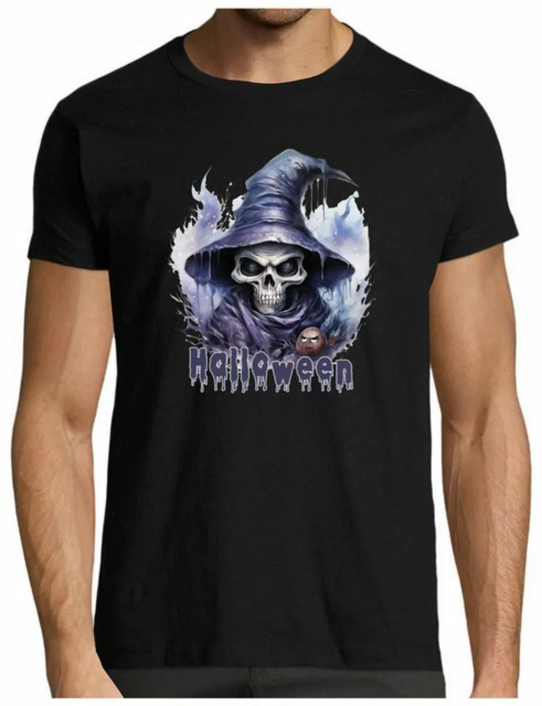 MyDesign24 T-Shirt Herren Halloween Shirt Totenkopf-Design und mystischem H günstig online kaufen