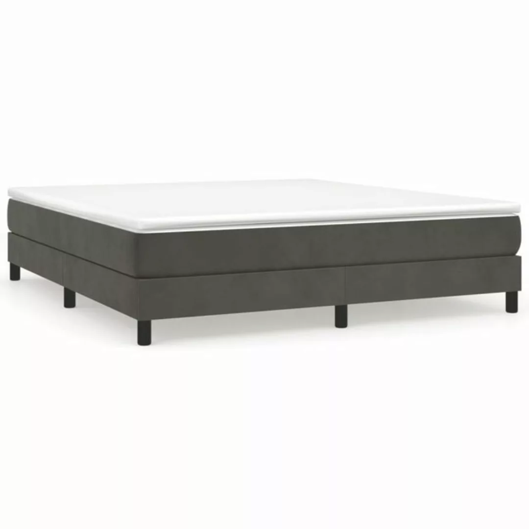 vidaXL Boxspringbett Boxspringbett mit Matratze Dunkelgrau 180x200 cm Samt günstig online kaufen