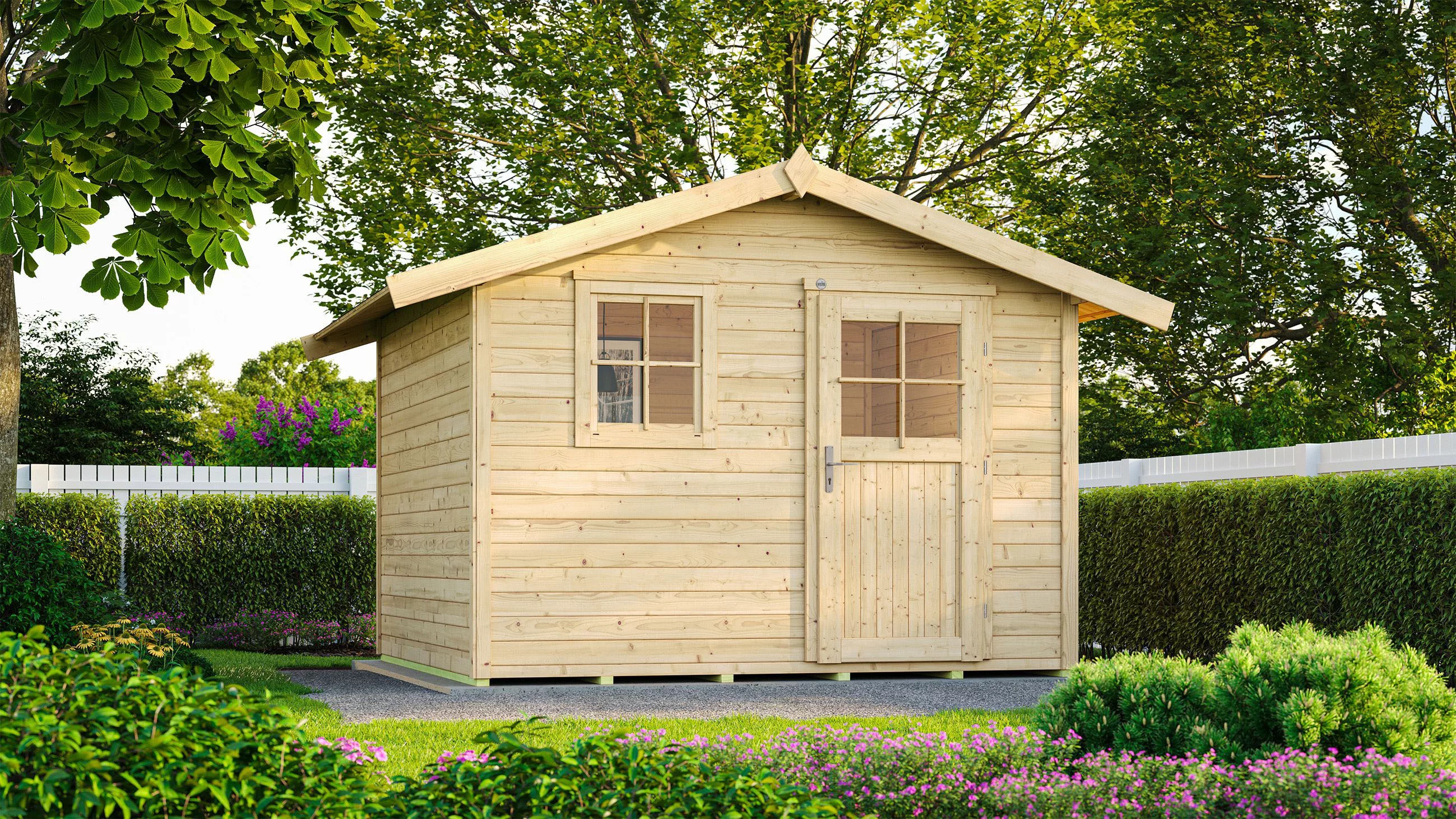 Weka Holz-Gartenhaus Satteldach Unbehandelt 274 cm günstig online kaufen