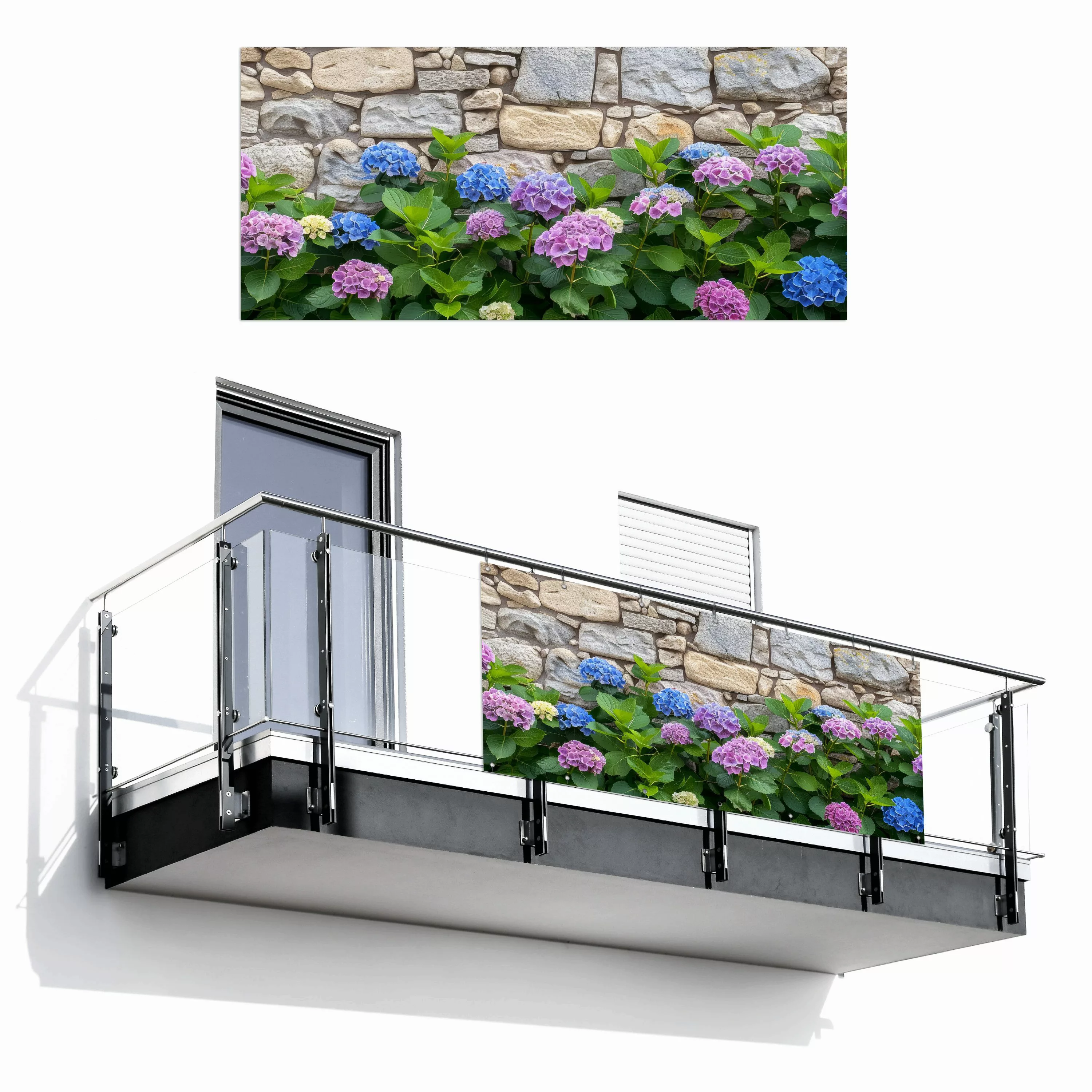 MuchoWow Balkonsichtschutz Hortensie - Blumen - günstig online kaufen